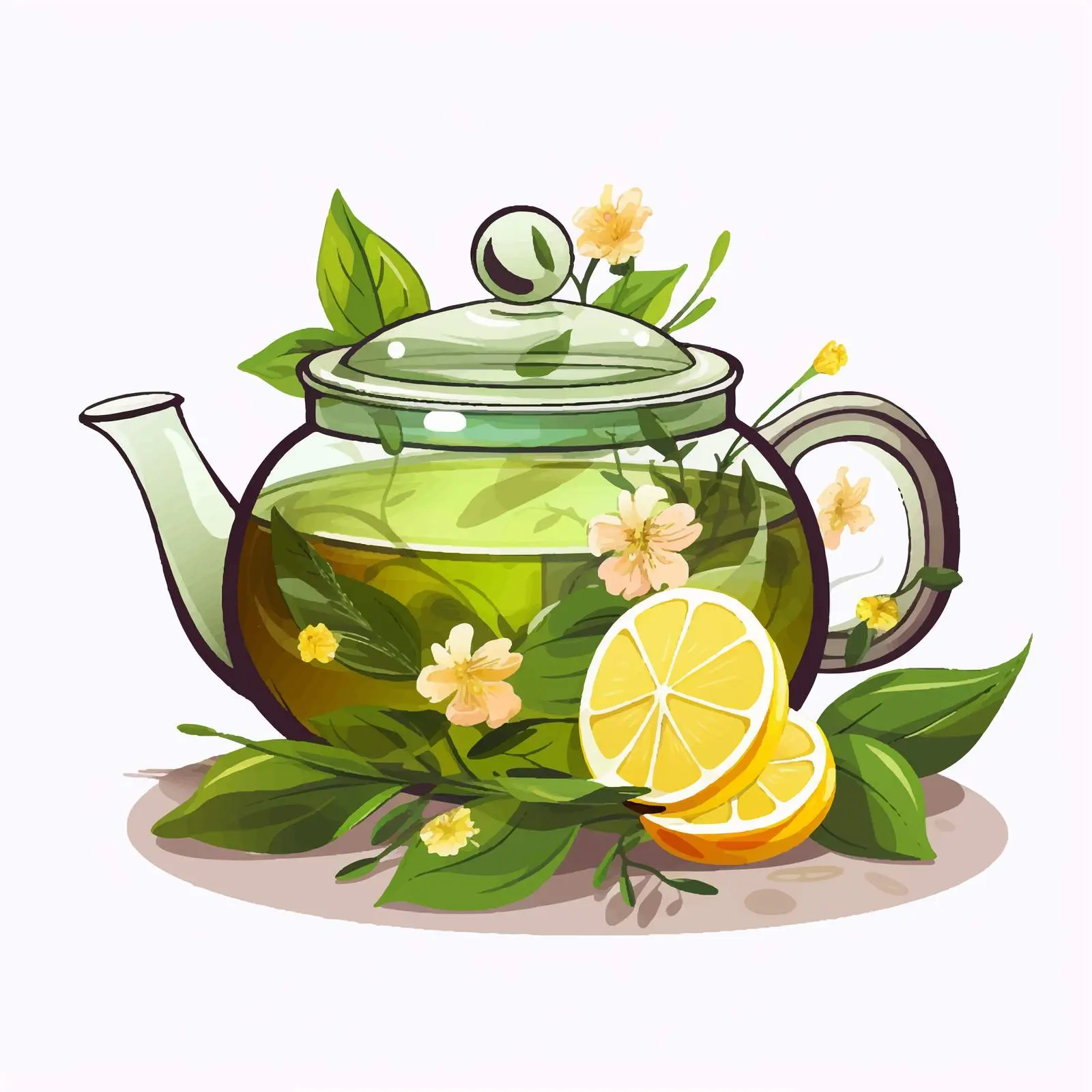 Colorful Teapot and Strainer Vector Illustration — free download from Dotvec