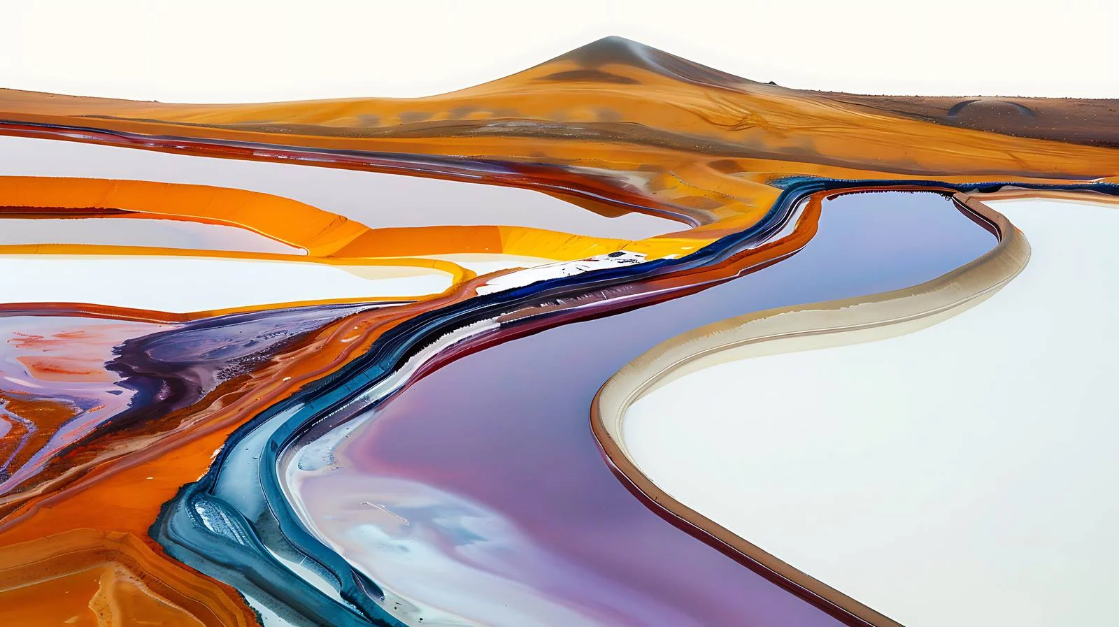 Vibrant evaporation ponds in potash refinery — free download from Dotvec