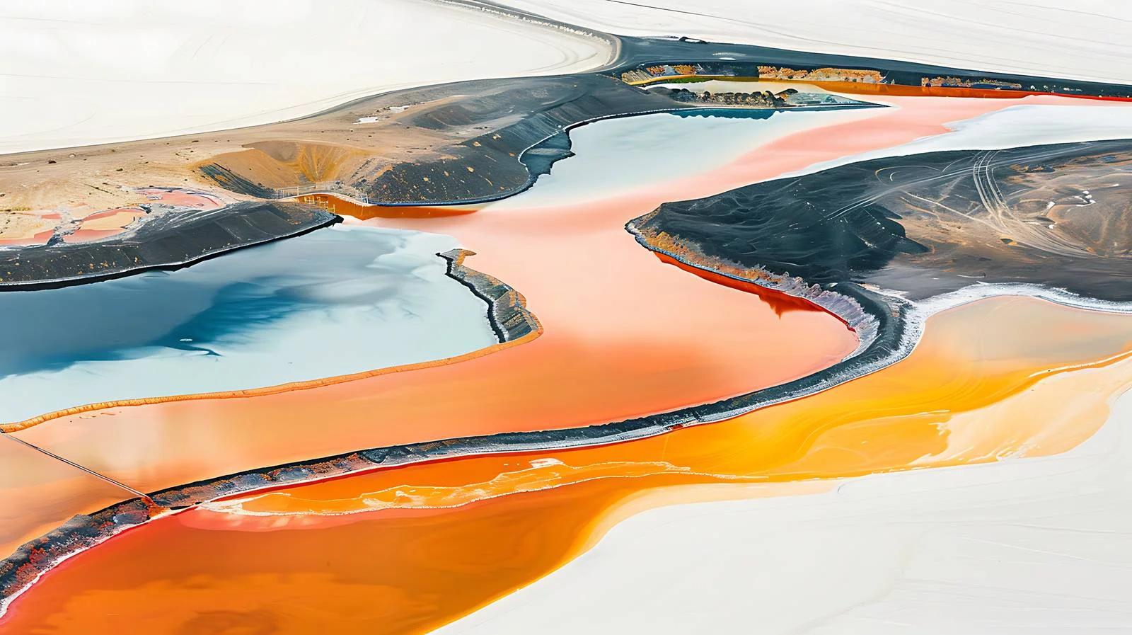 Vibrant Evaporation Ponds in Potash Refinery — free download from Dotvec