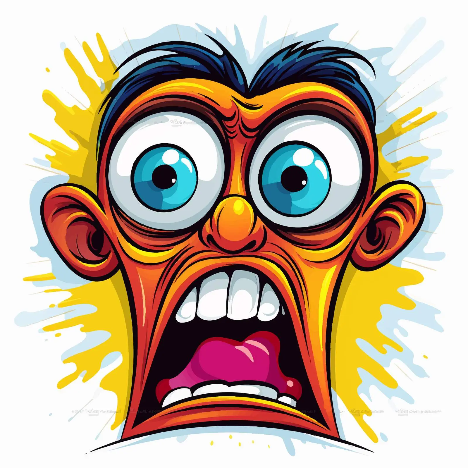 Colorful Cartoon Face with Funny Expression — free download from Dotvec