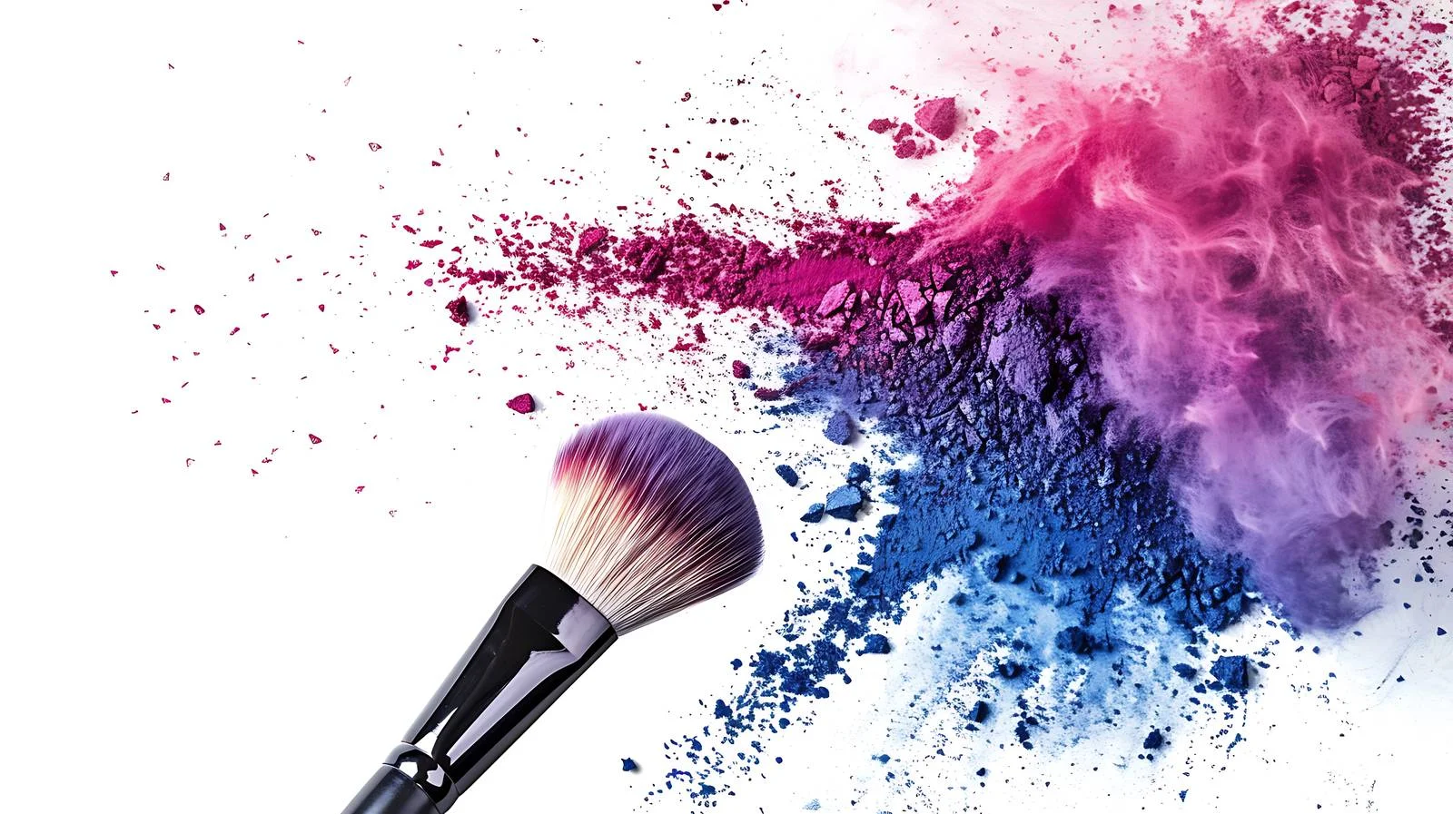 Vibrant makeup powder explosion with brush — free download from Dotvec