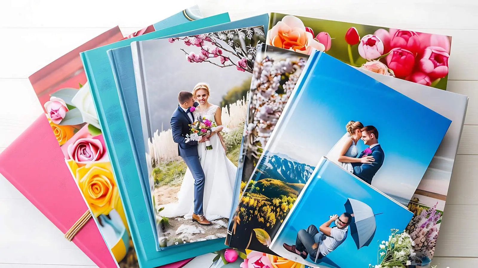 Colorful Family Wedding Photo Albums Collage — free download from Dotvec