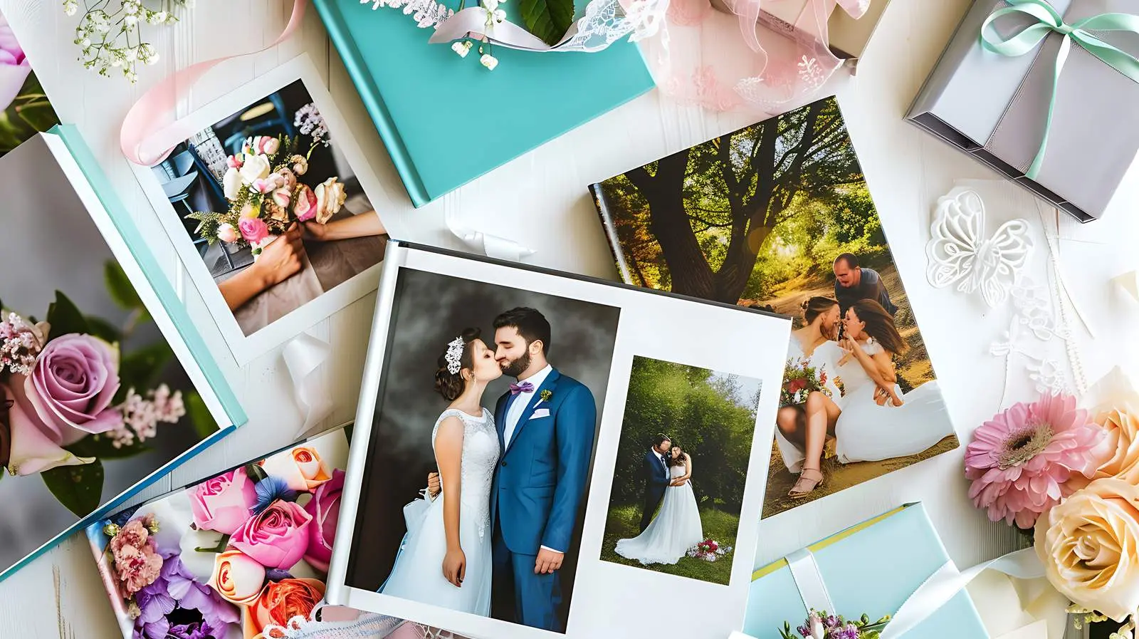 Colorful Family Wedding Photo Album Collage – free designs image from Dotvec