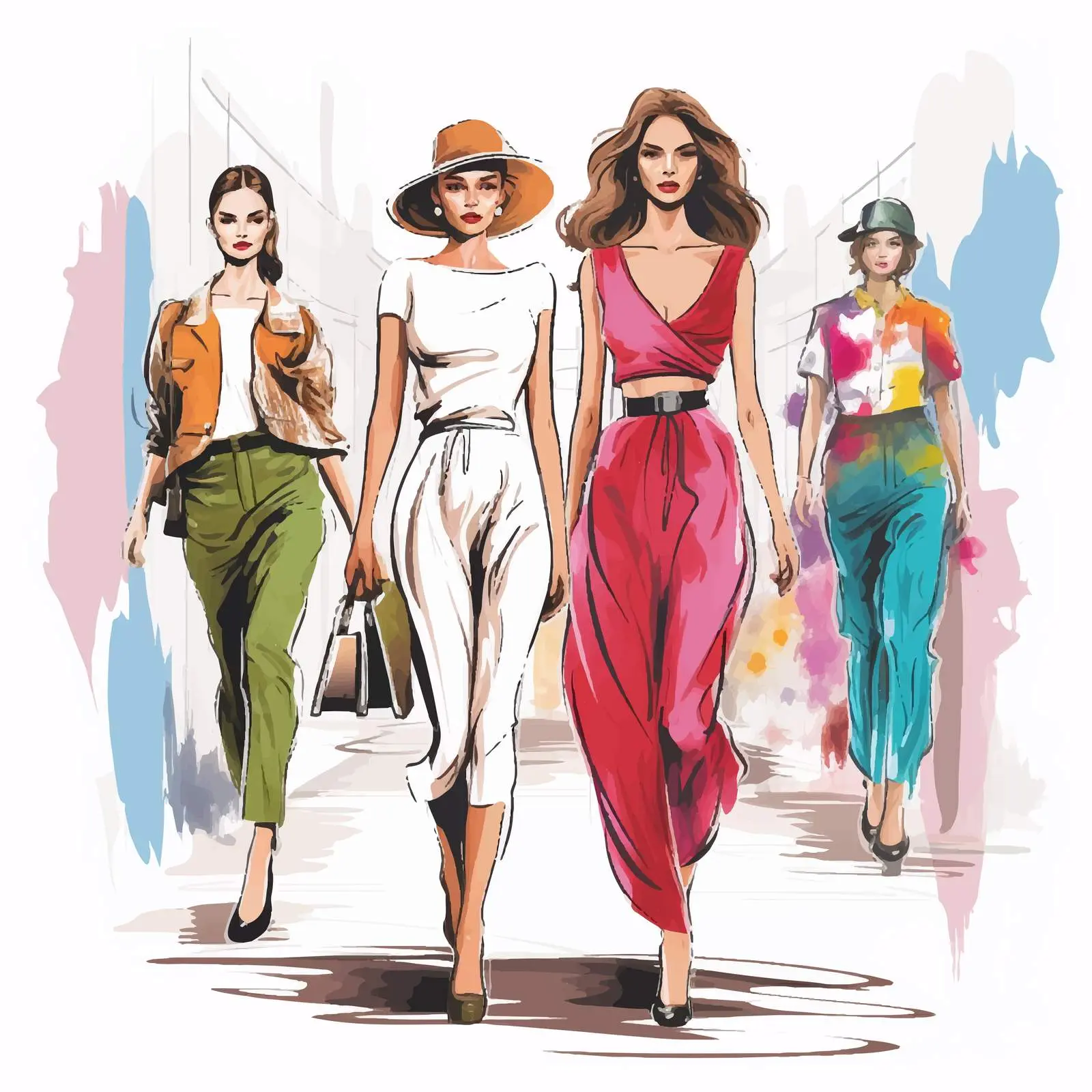 Fashion Show Colorful Flyer or Poster Template — free download from Dotvec