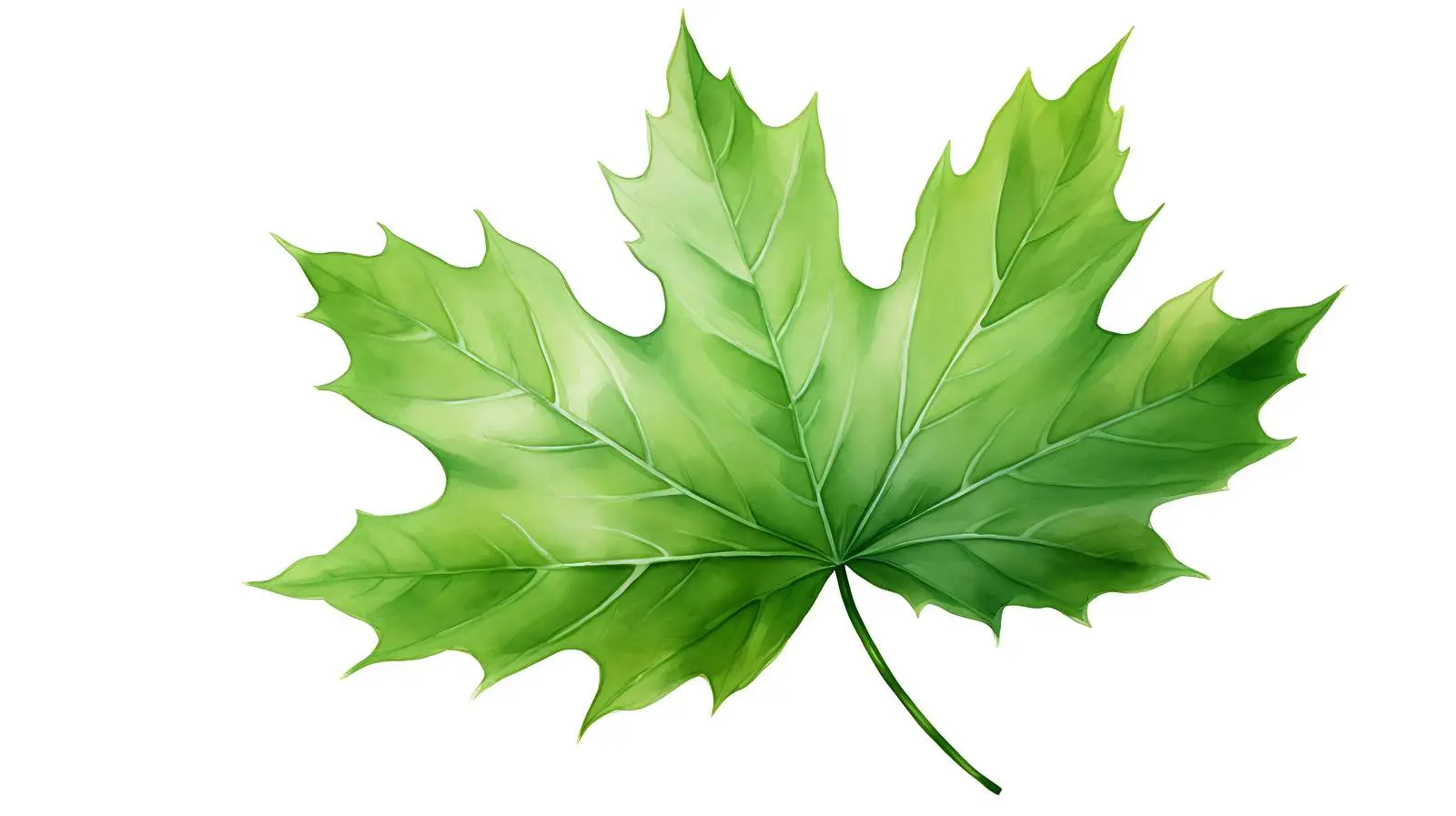 Vibrant Green Maple Leaf on White — free download from Dotvec