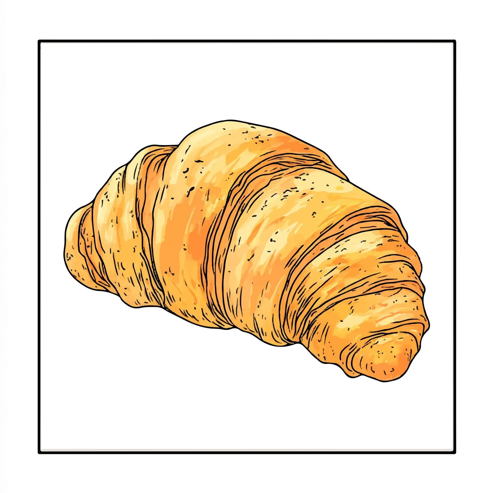 Colorful Hand-Drawn Croissant Sketch — free download from Dotvec