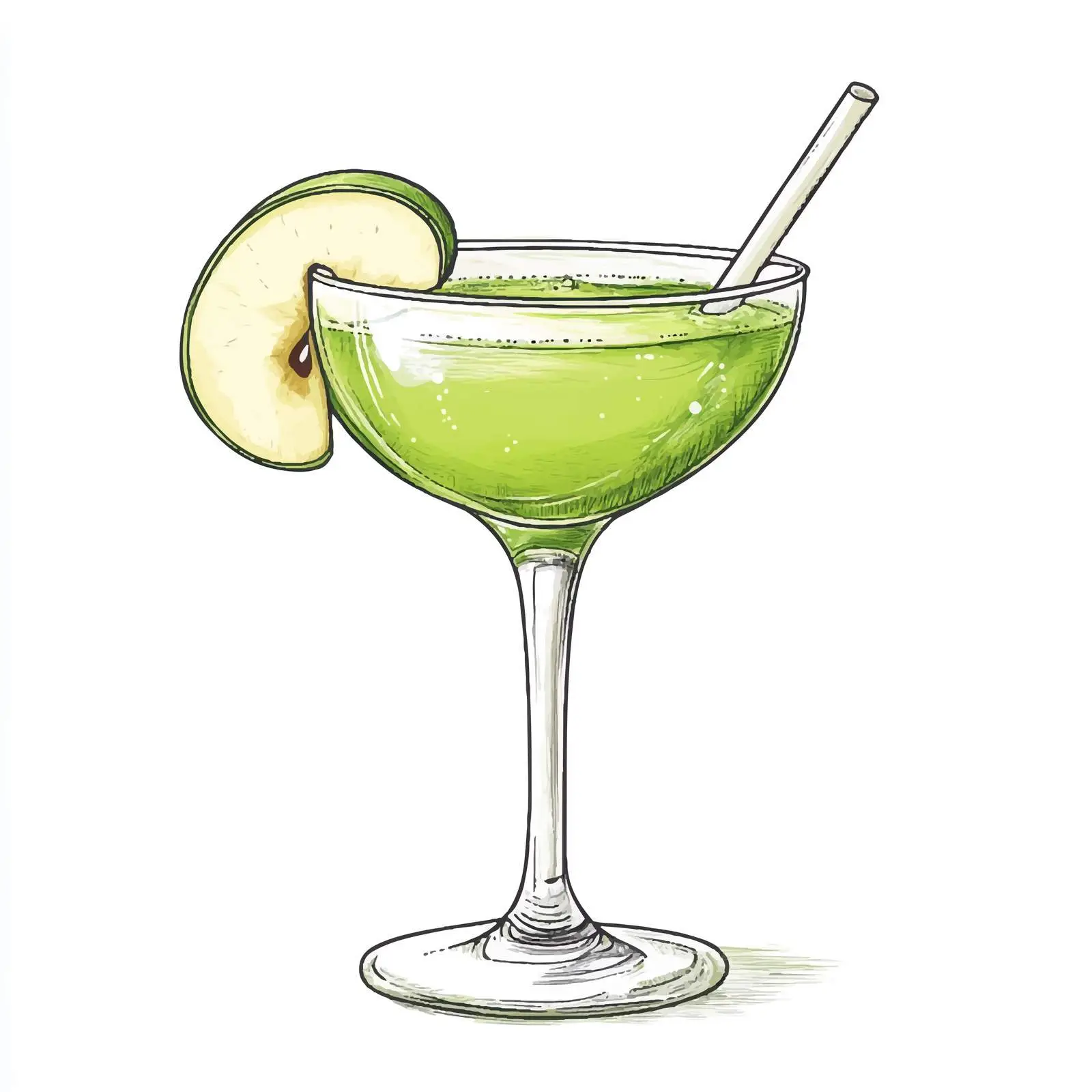 Vibrant Hand-Drawn Green Cocktail — free download from Dotvec