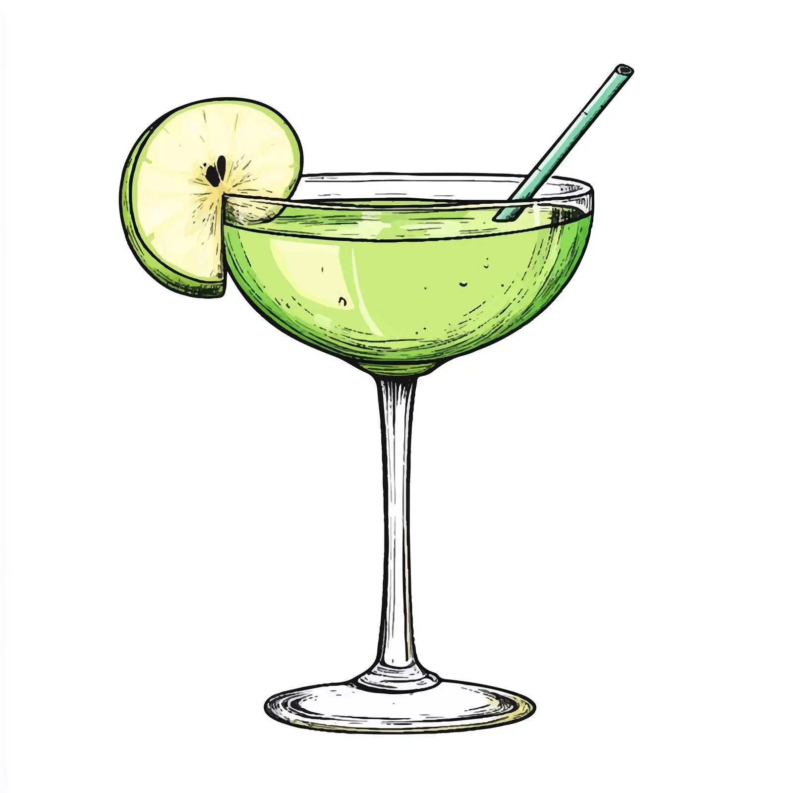 Colorful Hand-Drawn Green Cocktail — free download from Dotvec