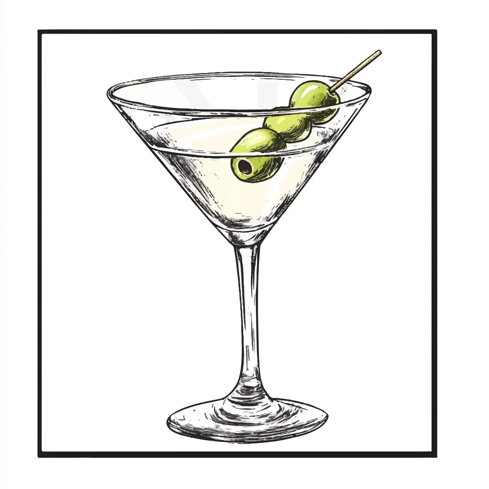 Colorful Hand-Drawn Martini Cocktail — free download from Dotvec