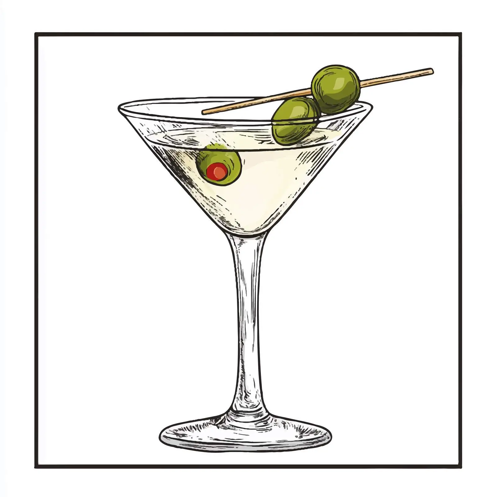Colorful Hand-Drawn Martini Sketch — free download from Dotvec