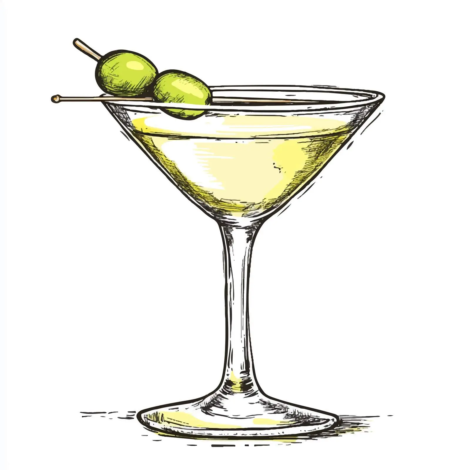 Colorful Hand-Drawn Martini Cocktail Art — free download from Dotvec