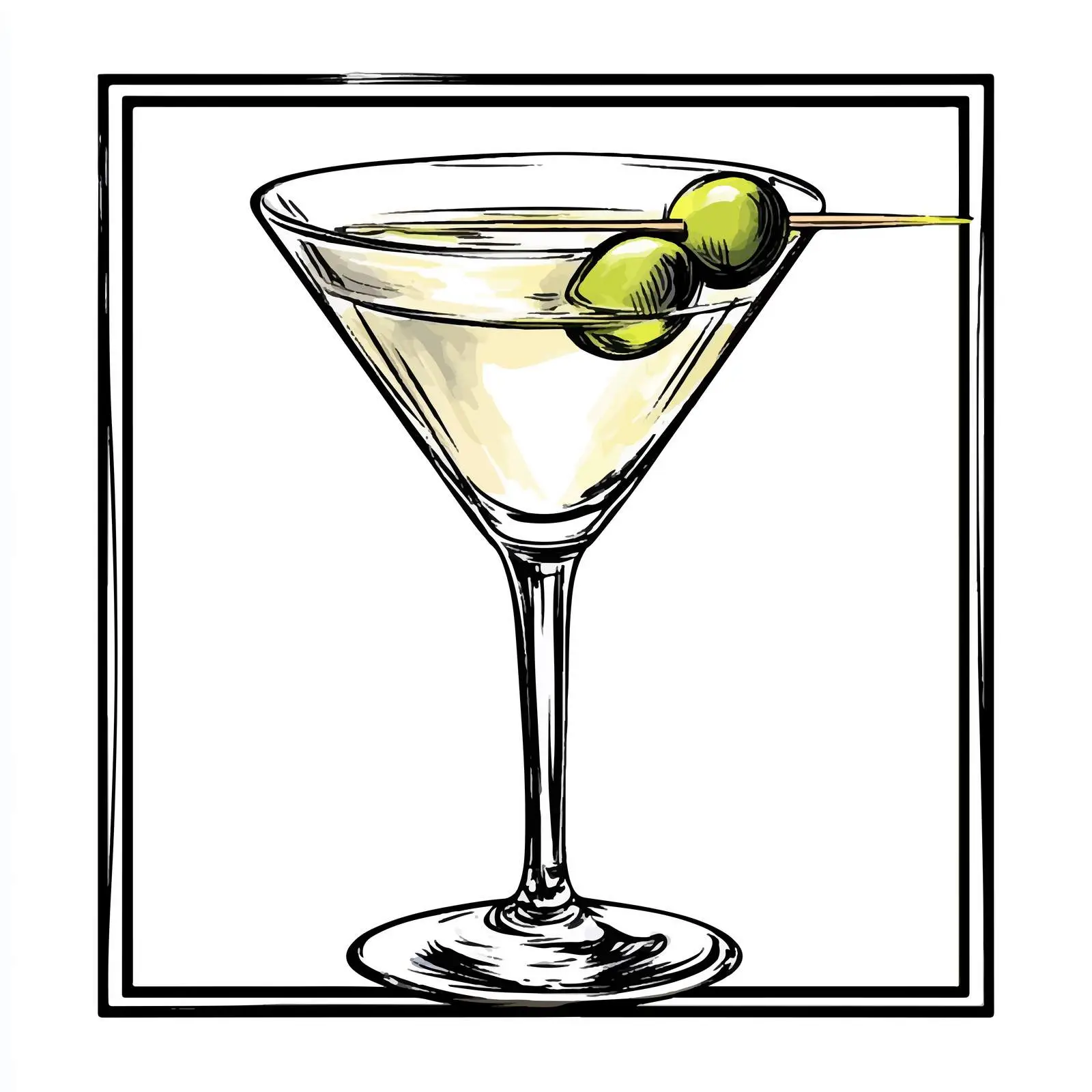 Colorful Hand-Drawn Martini Cocktail — free download from Dotvec