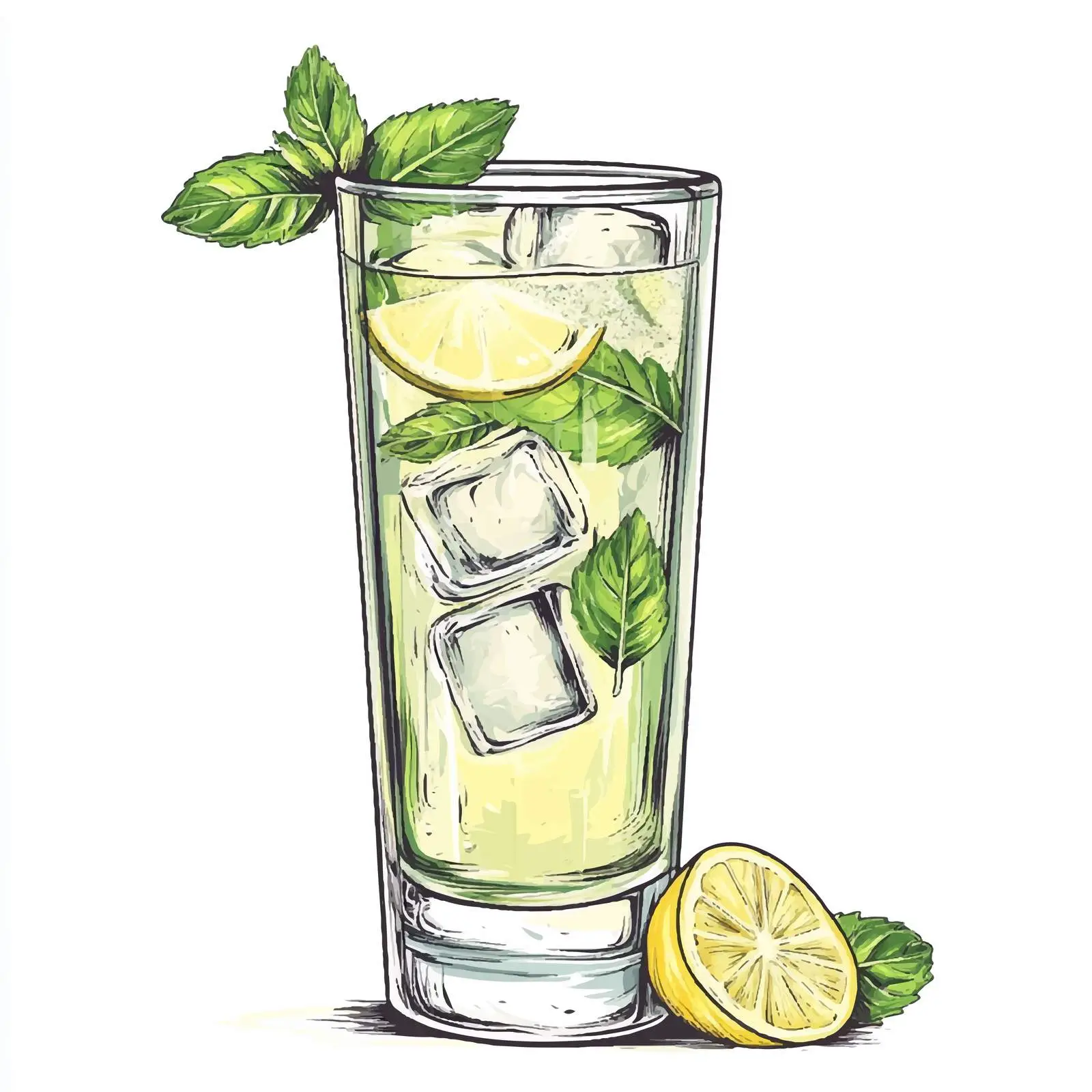 Colorful Hand-Drawn Mojito Cocktail Illustration — free download from Dotvec