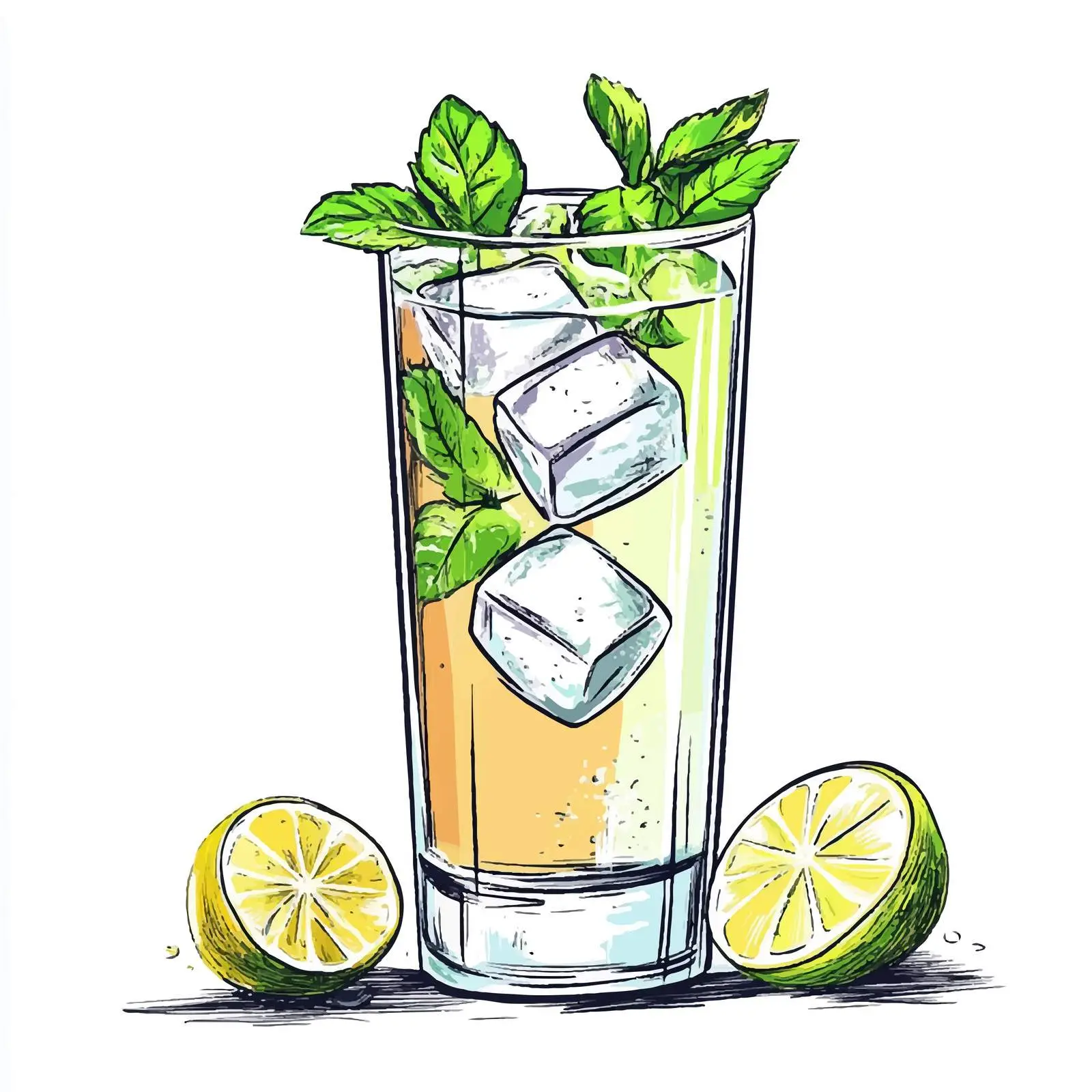 Hand-Drawn Mojito Cocktail Vector — free download from Dotvec