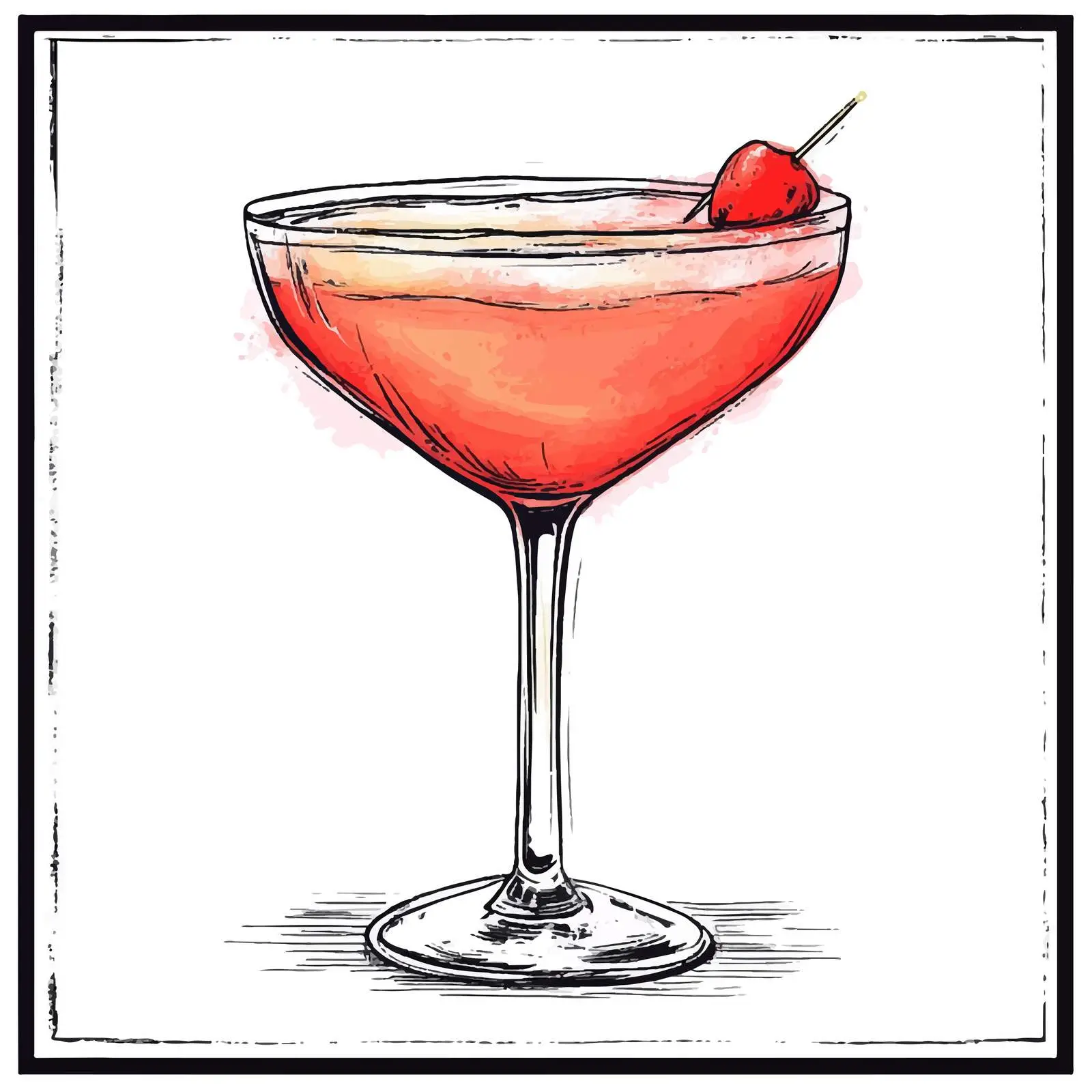 Colorful Hand-Drawn Red Cocktail — free download from Dotvec