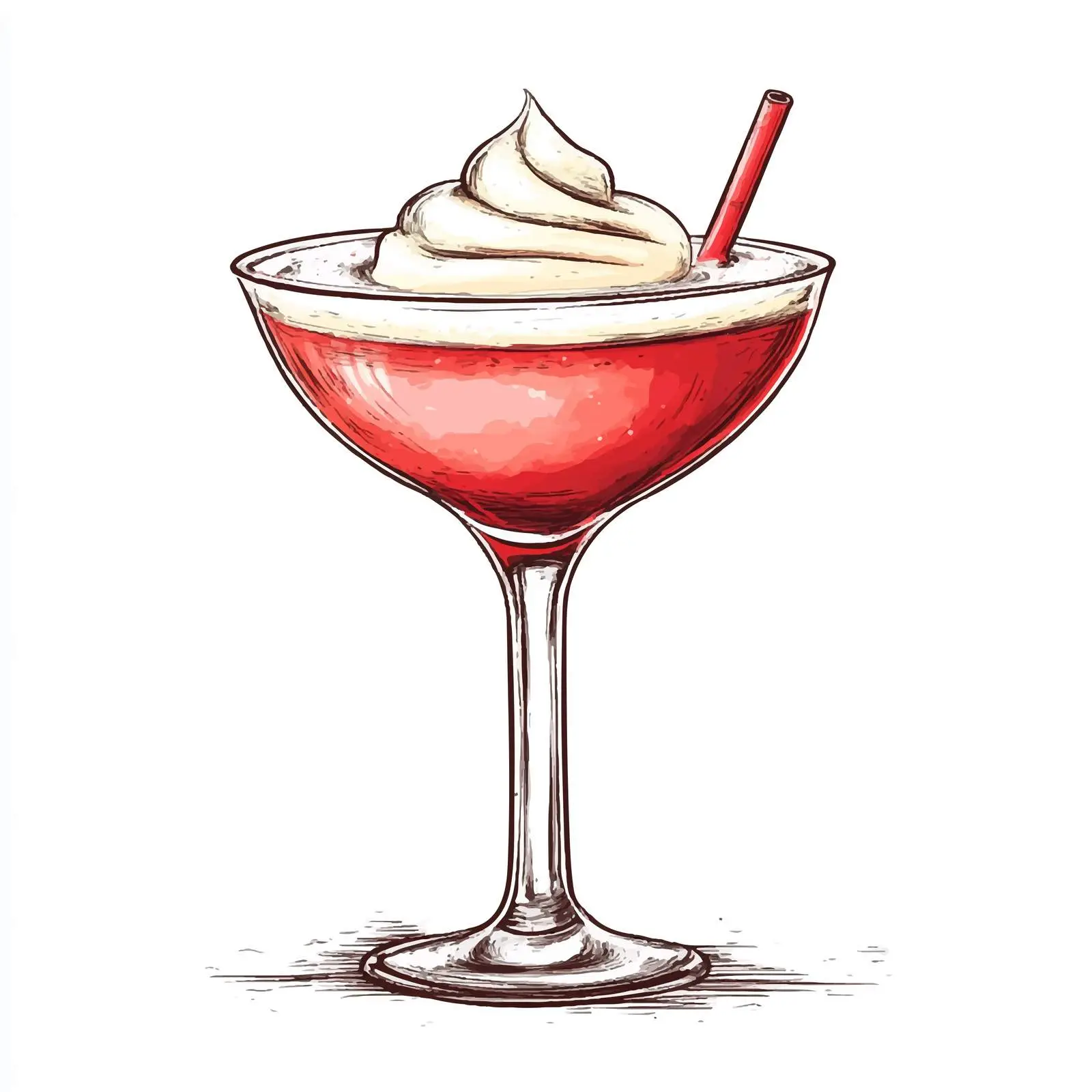 Hand-Drawn Red Margarita Cocktail Sketch — free download from Dotvec