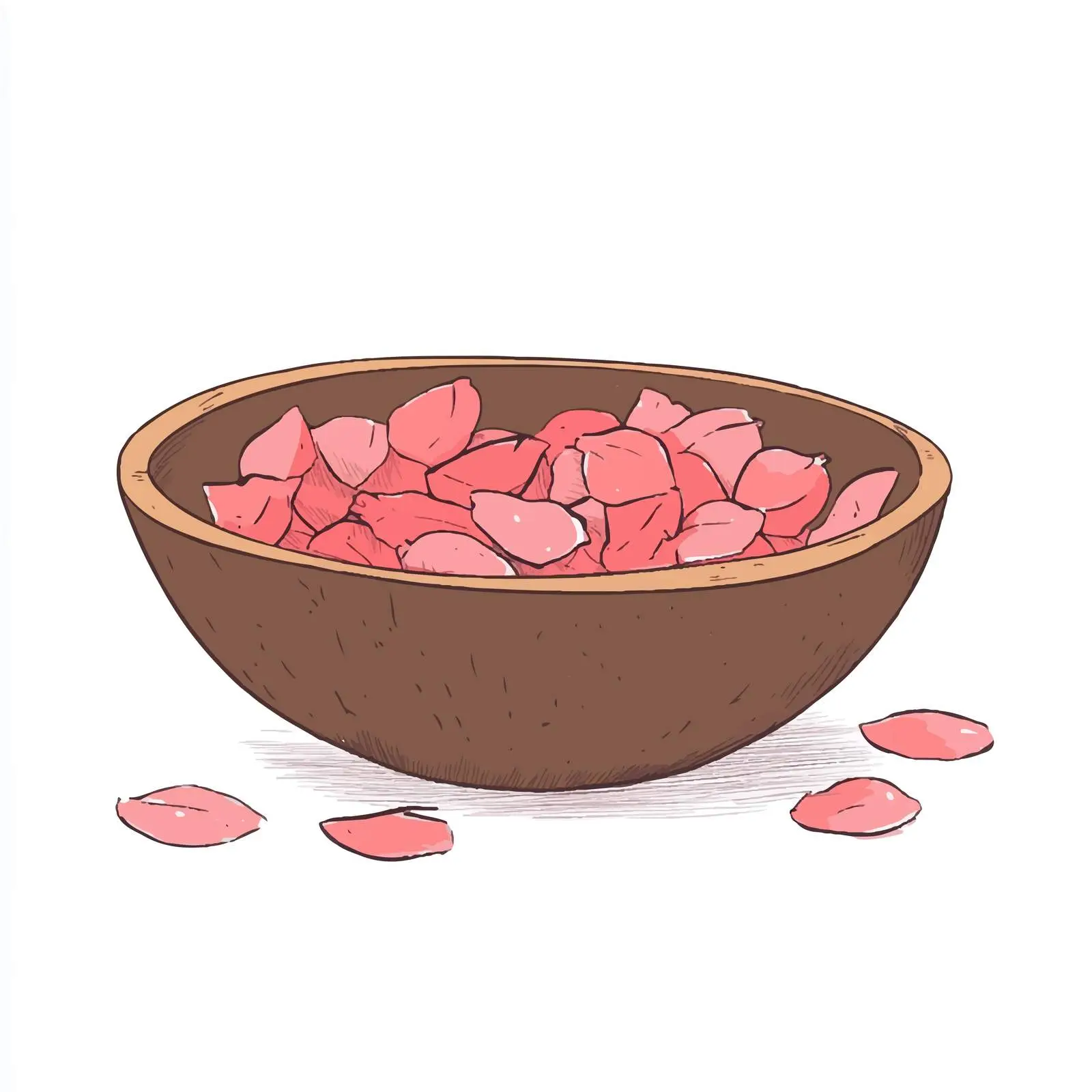 Colorful Hand-Drawn Bowl with Petals — free download from Dotvec