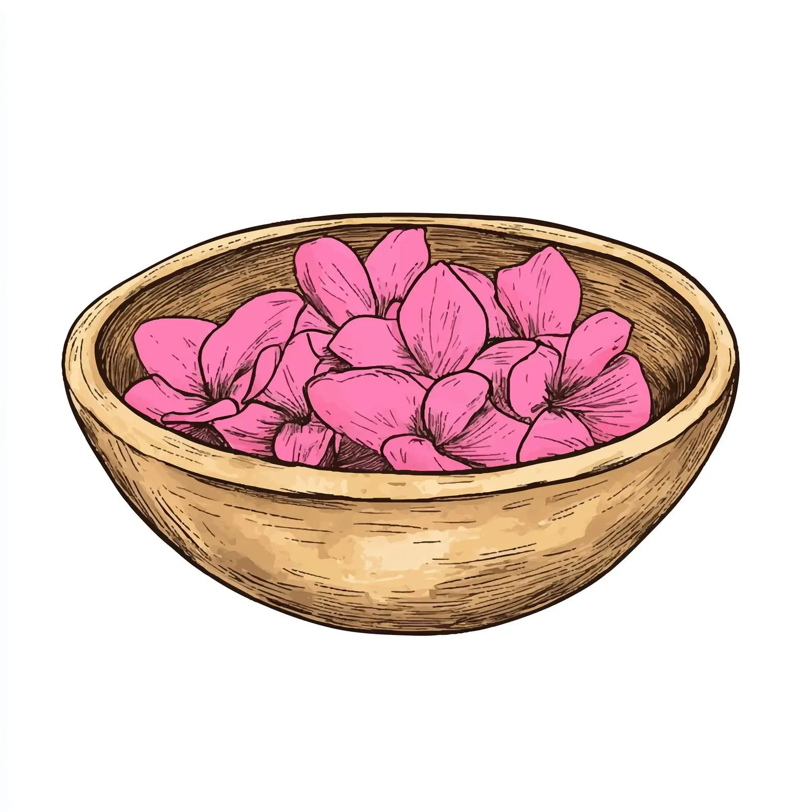 Colorful Hand-drawn Bowl with Petals — free download from Dotvec