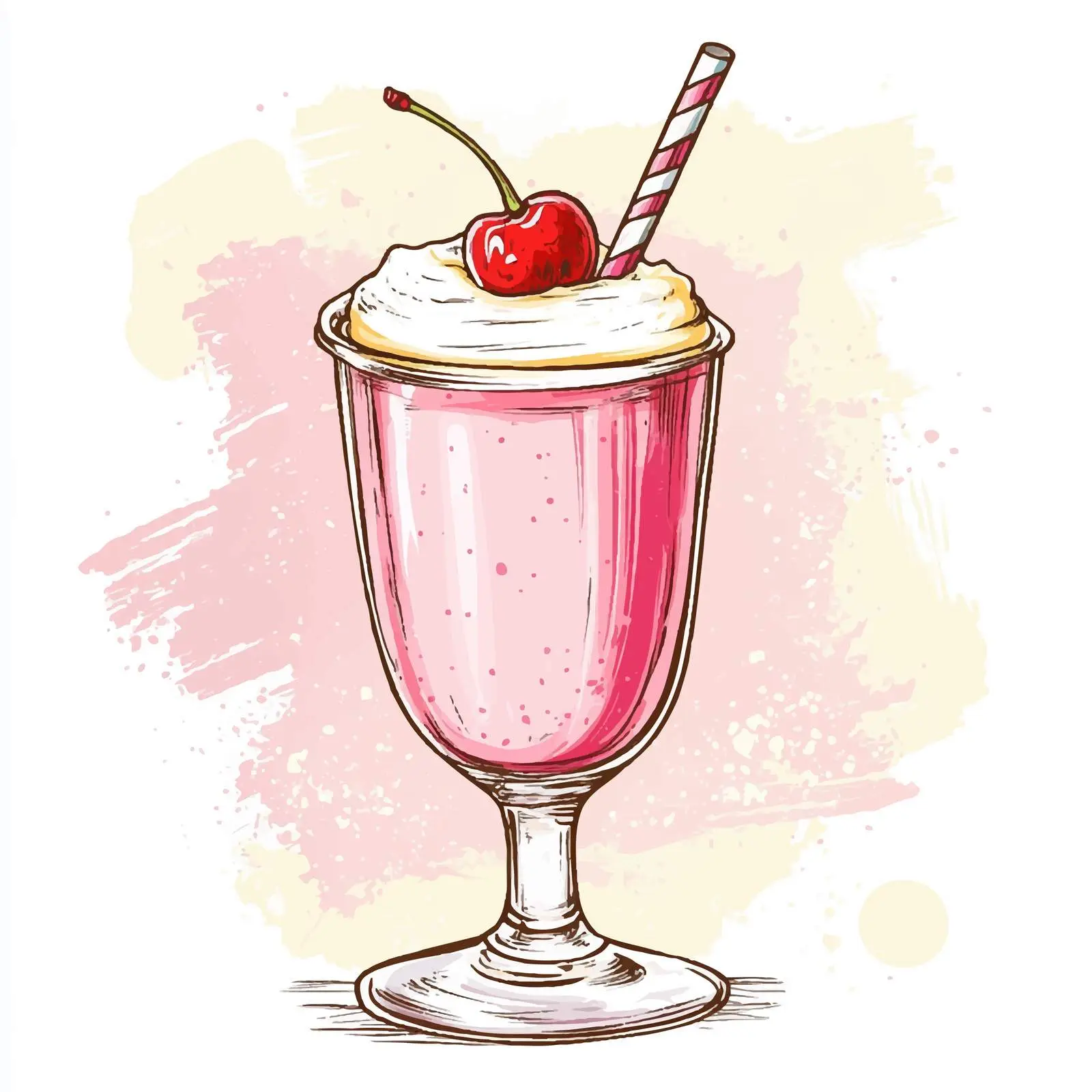 Vibrant Hand-Drawn Strawberry Milkshake Vector — free download from Dotvec