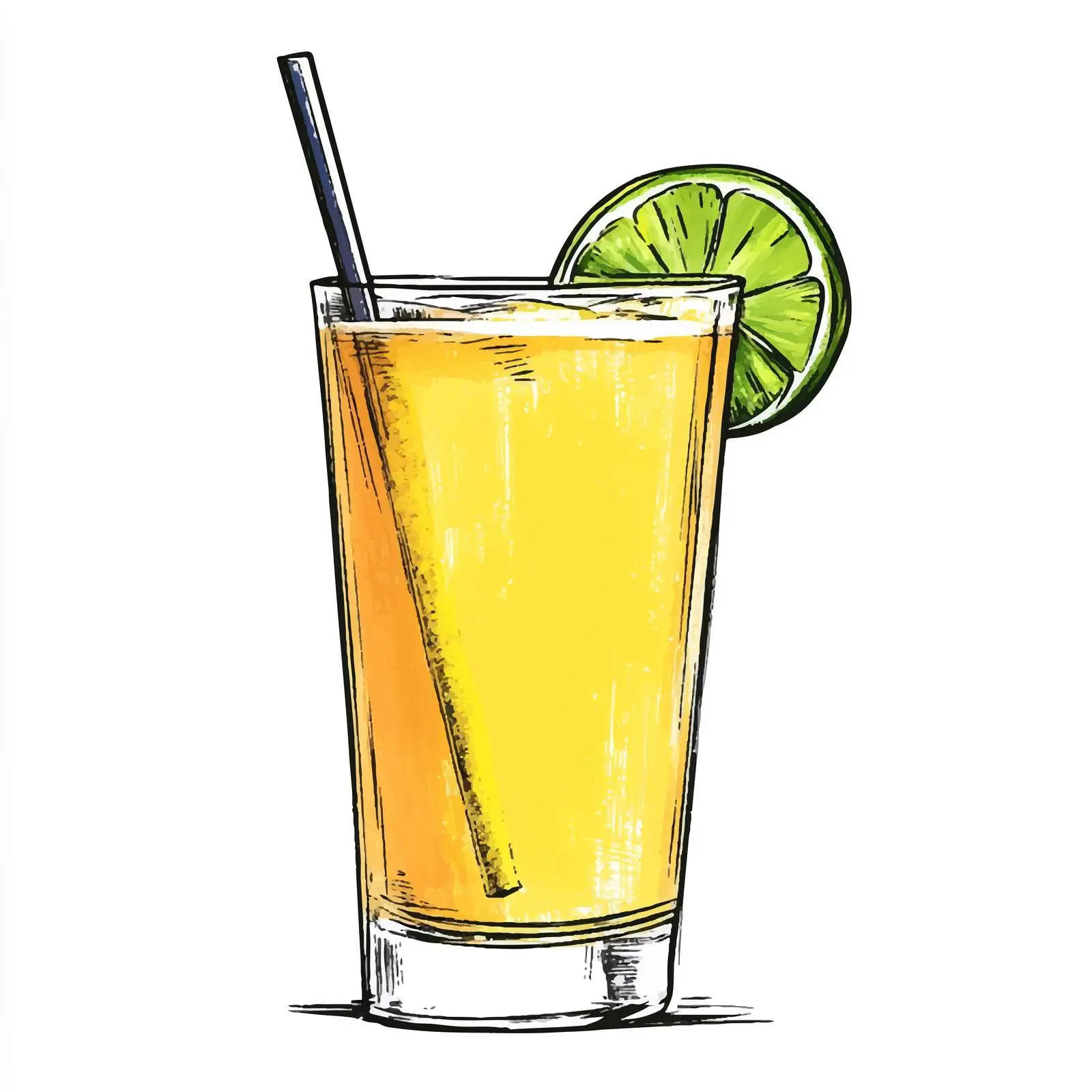 Colorful Hand-Drawn Yellow Cocktail — free download from Dotvec