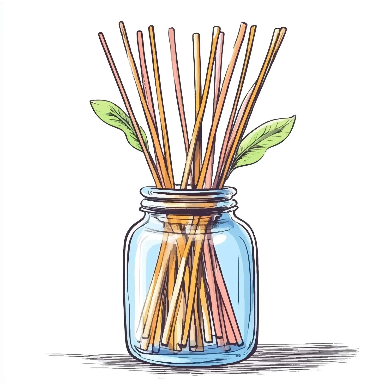Colorful Hand-Drawn Aroma Sticks — free download from Dotvec