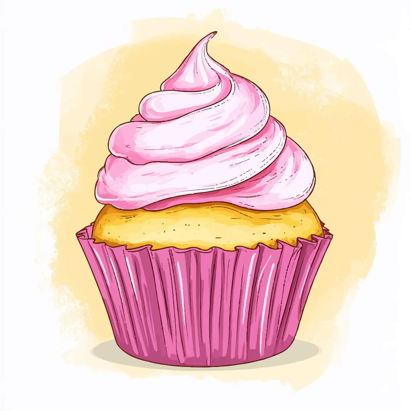 Colorful Hand-Drawn Cupcake Vector — free download from Dotvec