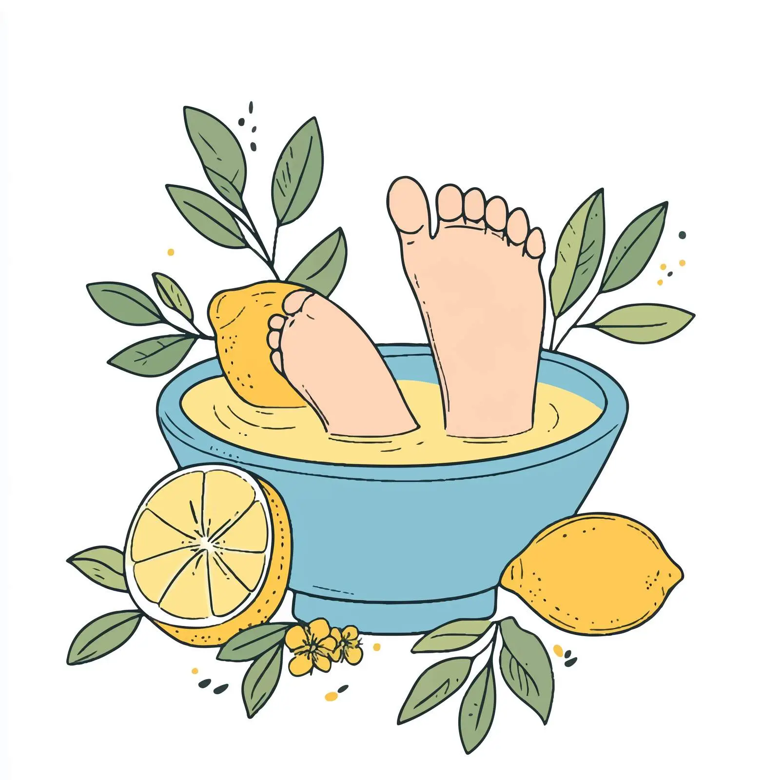 Colorful Foot Soaking Sketch — free download from Dotvec