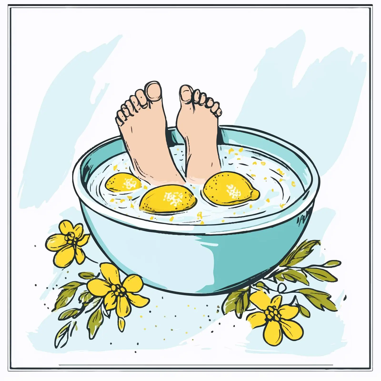 Colorful Hand-Drawn Foot Soaking — free download from Dotvec