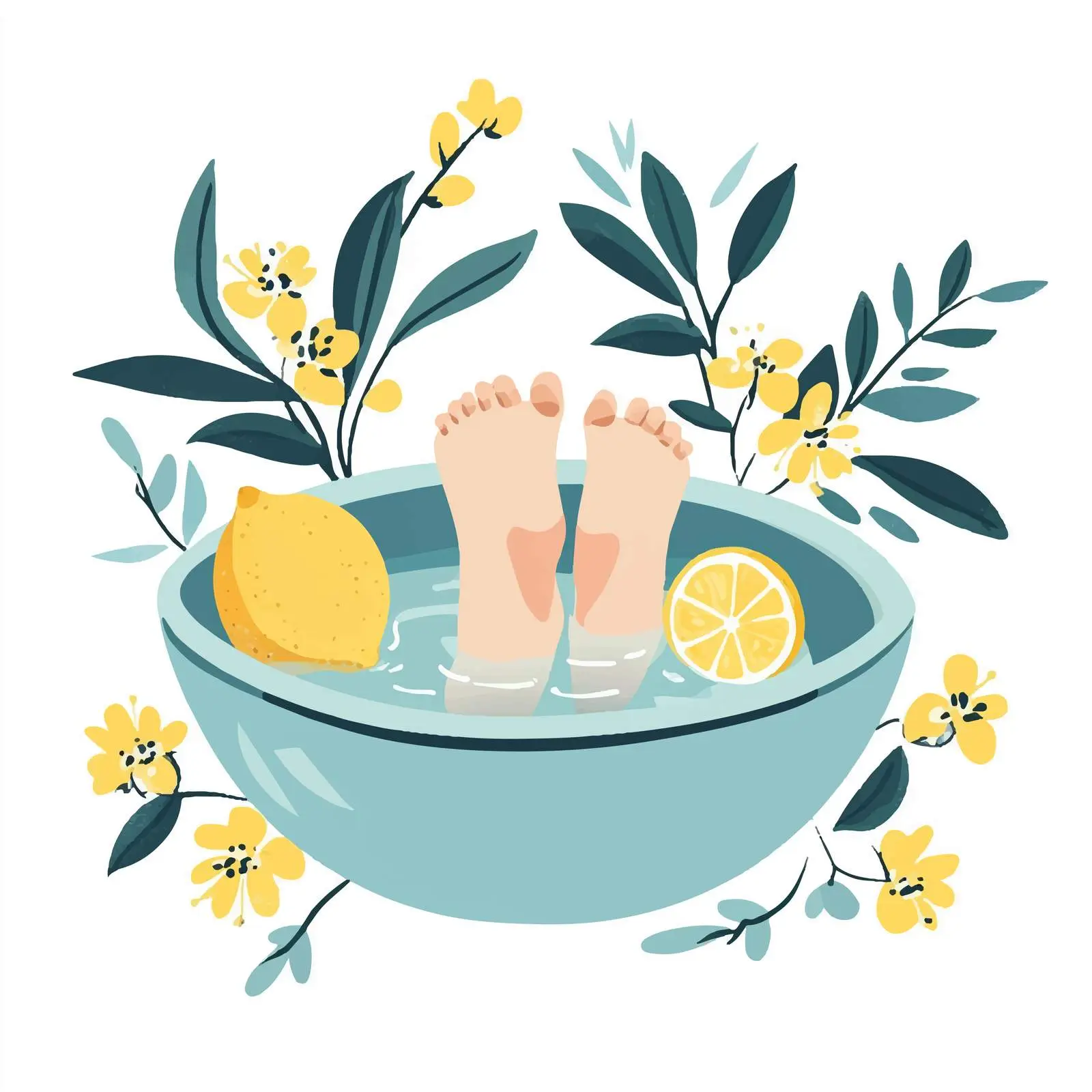 Colorful Foot Soaking Sketch — free download from Dotvec