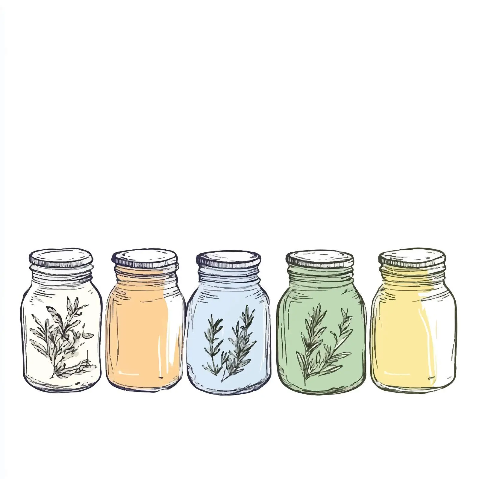 Colorful Herb Jars Sketch Illustration — free download from Dotvec