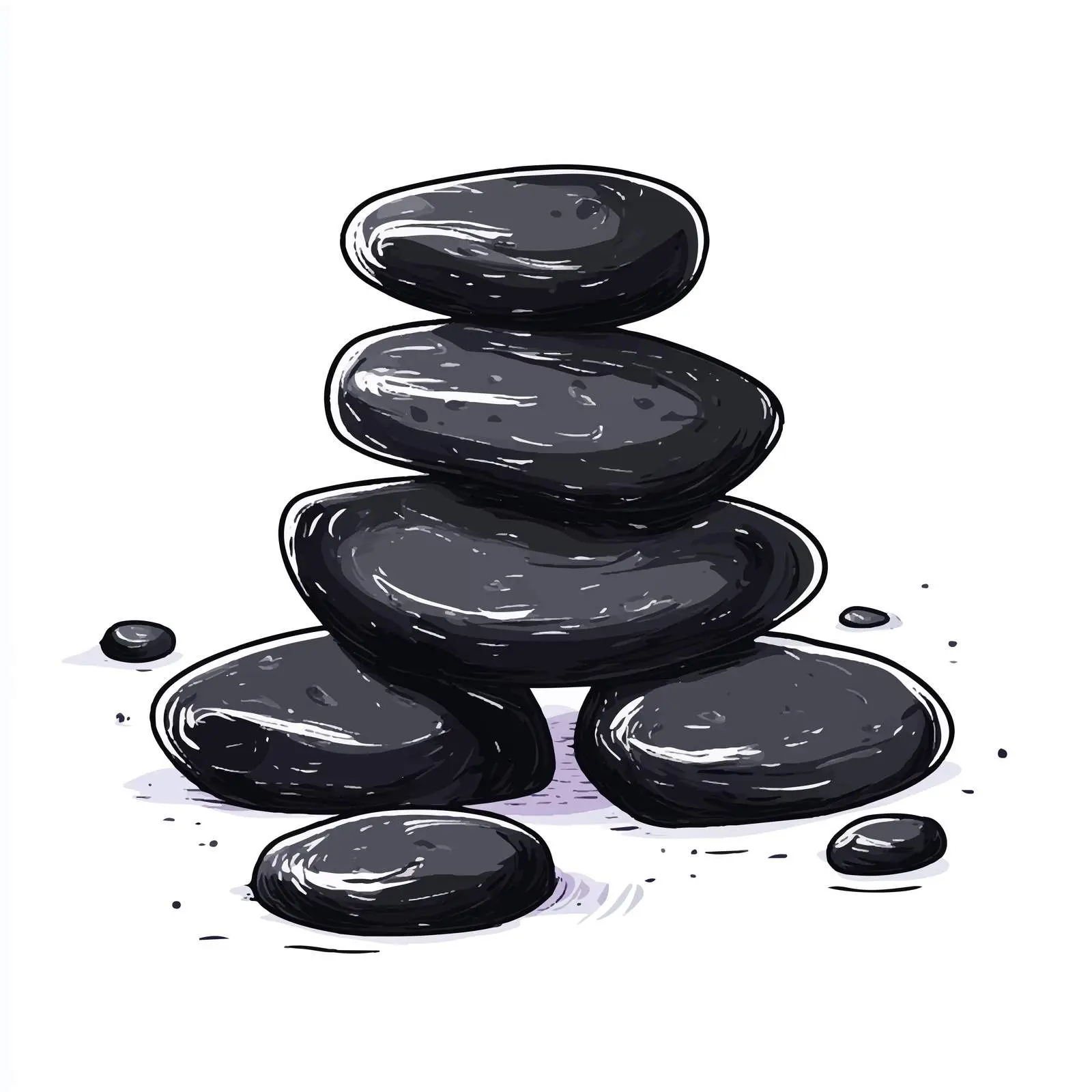 Colorful Hand-Drawn Spa Stones — free download from Dotvec
