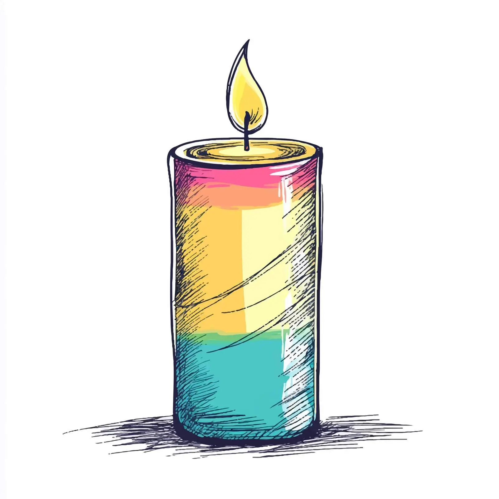 Colorful Hand-Drawn Spa Candle — free download from Dotvec