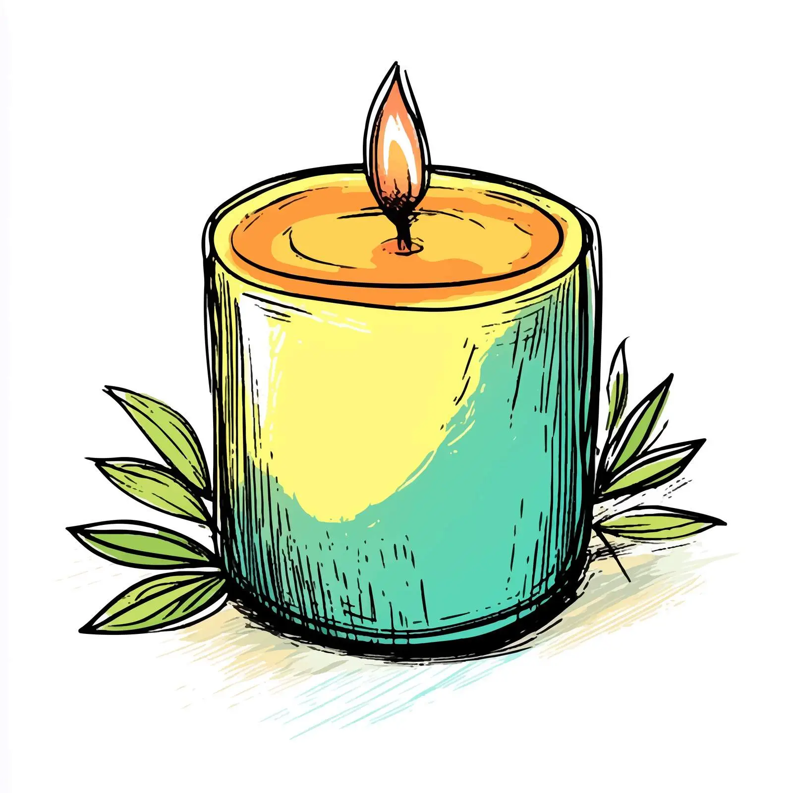 Colorful Hand-Drawn Spa Candle — free download from Dotvec