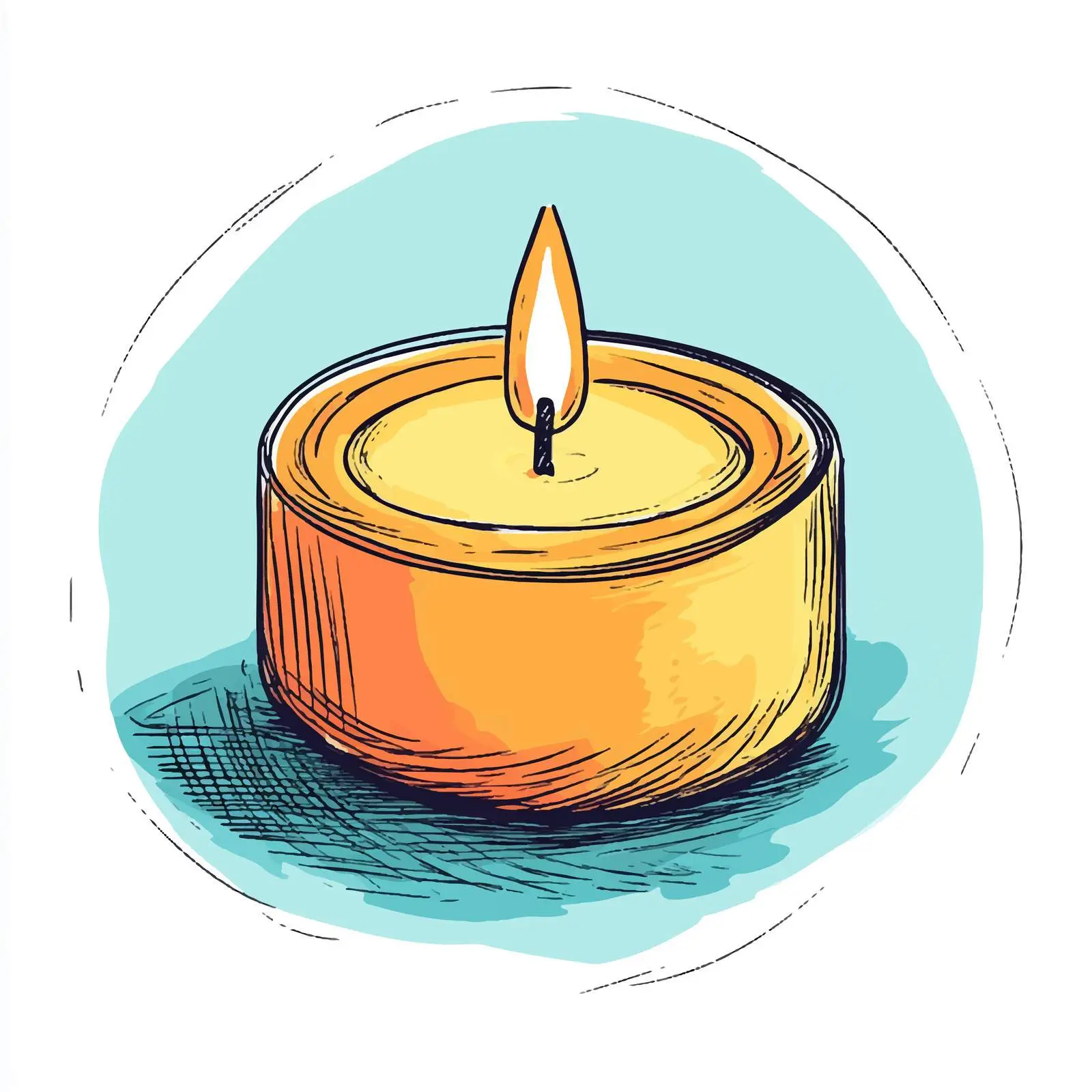 Colorful Hand-Drawn Spa Candle Sketch — free download from Dotvec