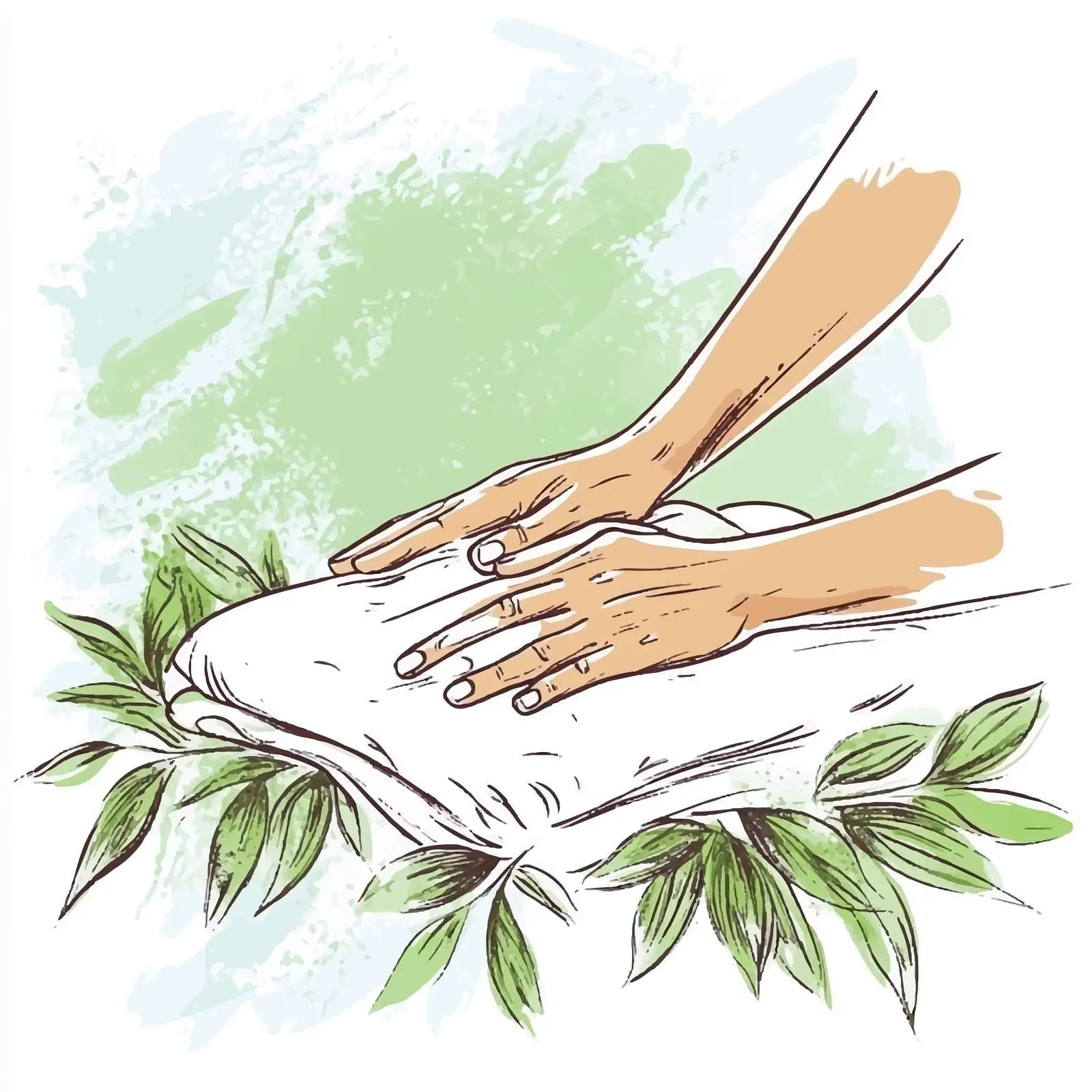Colorful Hand-Drawn Spa Massage Sketch – free sage image from Dotvec
