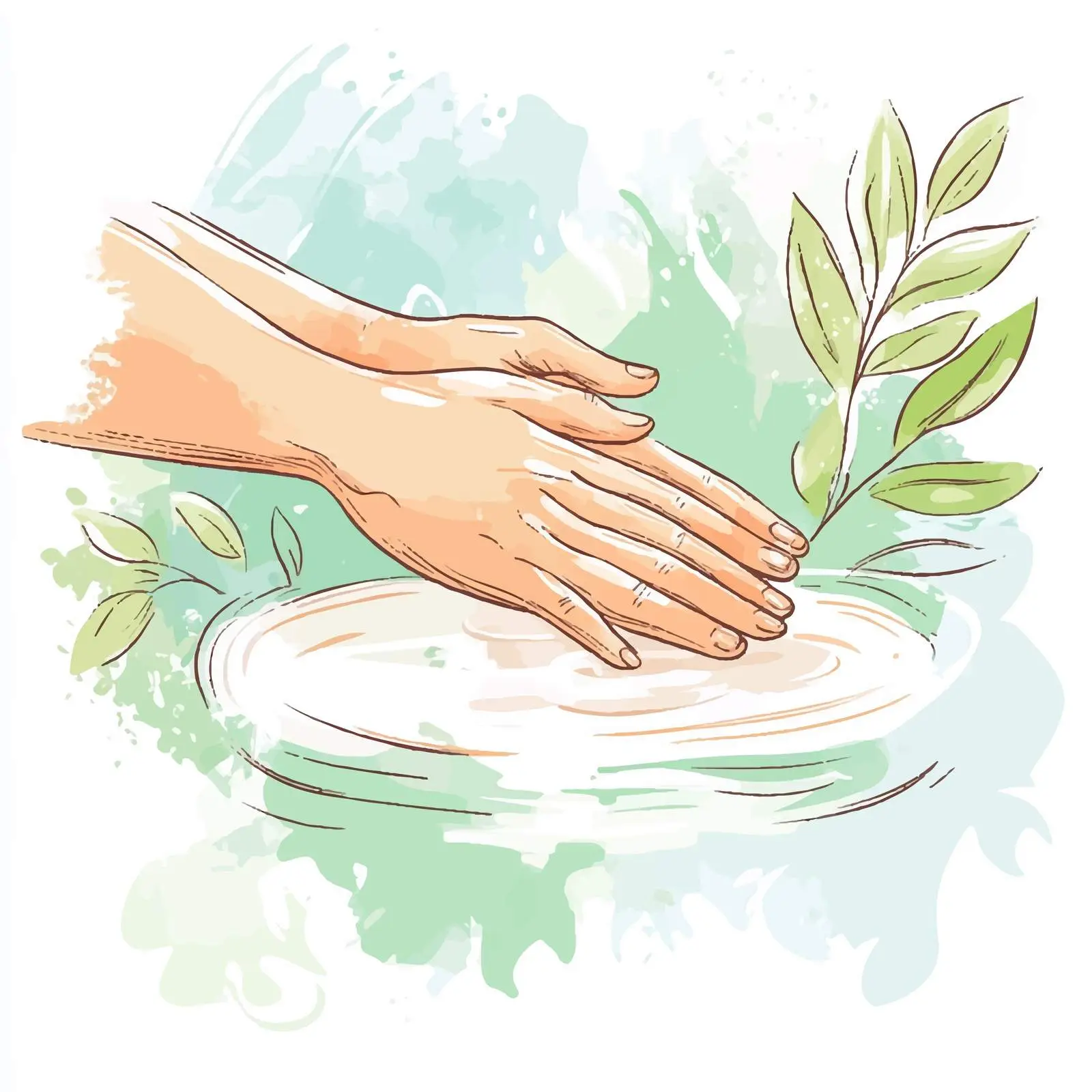 Hand-Drawn Spa Hands Massage Illustration — free download from Dotvec