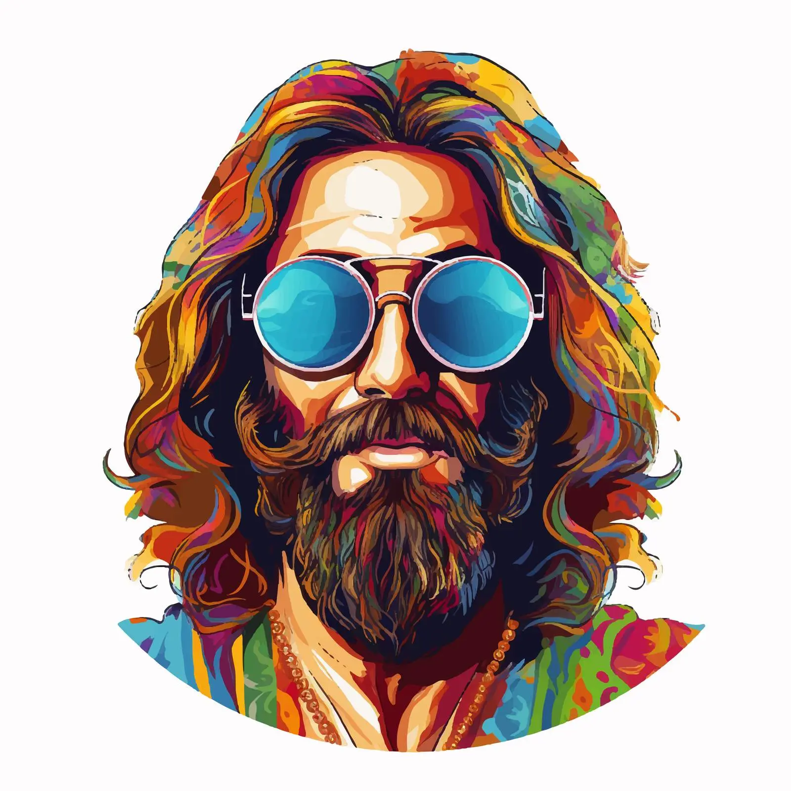 Colorful Hippie with Peace Sign and Sunglasses – free spectrum image from Dotvec