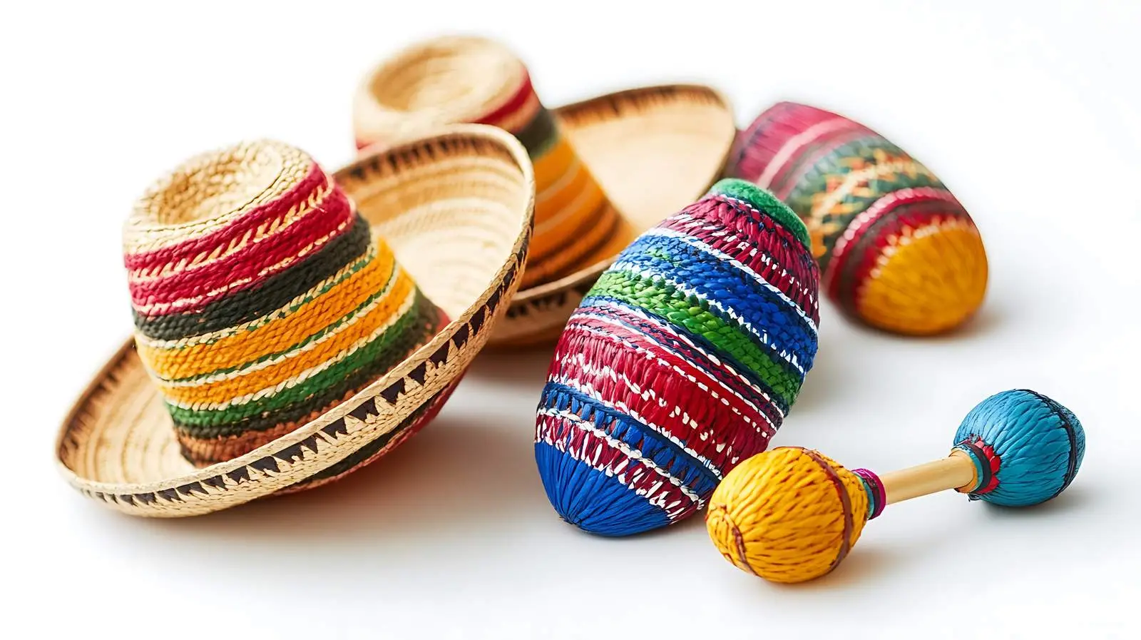 Mexican Sombrero Hats and Maracas Display — free download from Dotvec