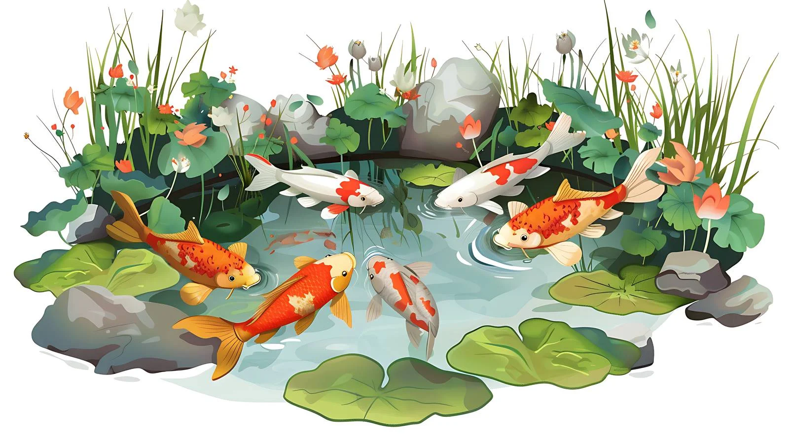 Tranquil Koi Pond — free download from Dotvec