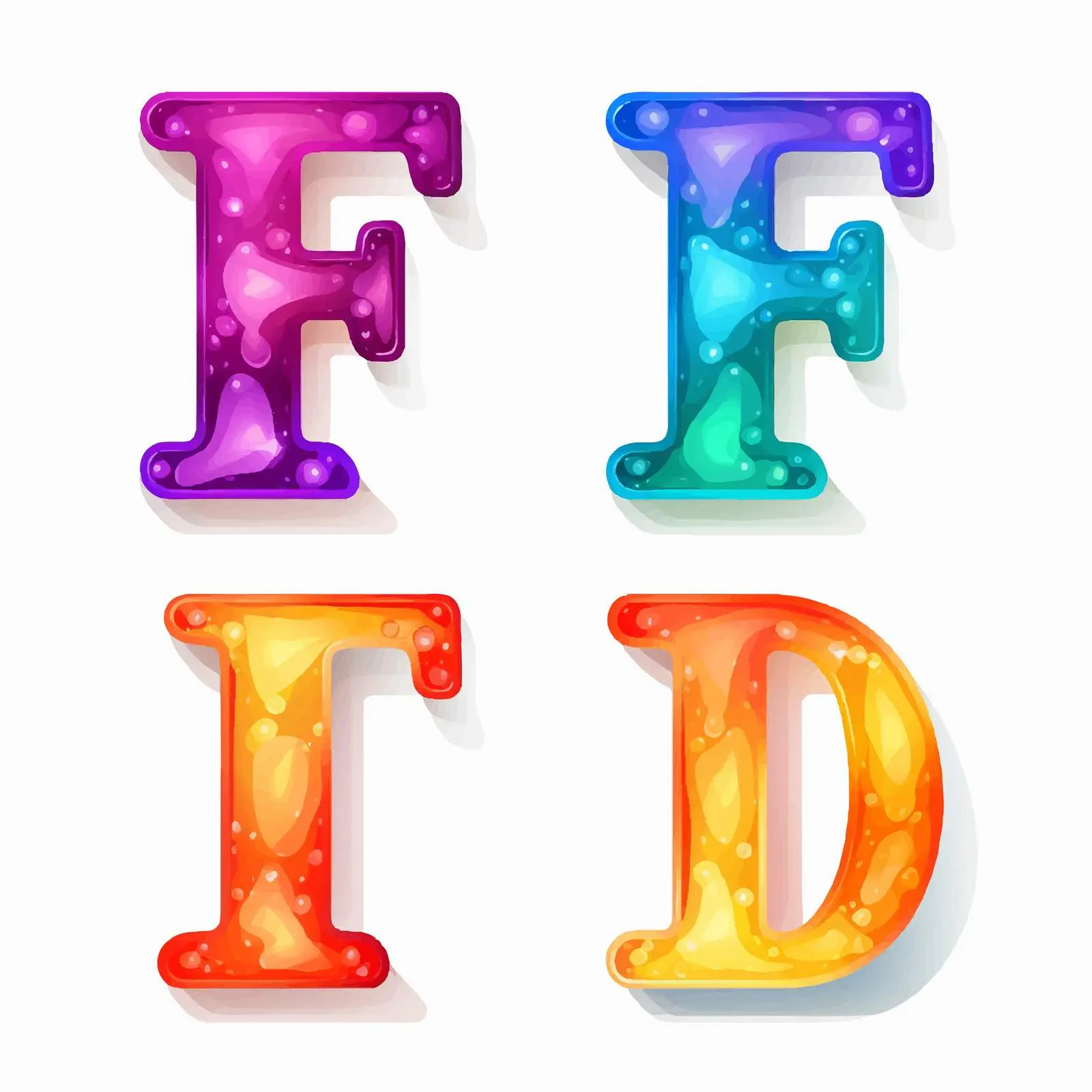Colorful Latin Letters Clip Art Set — free download from Dotvec