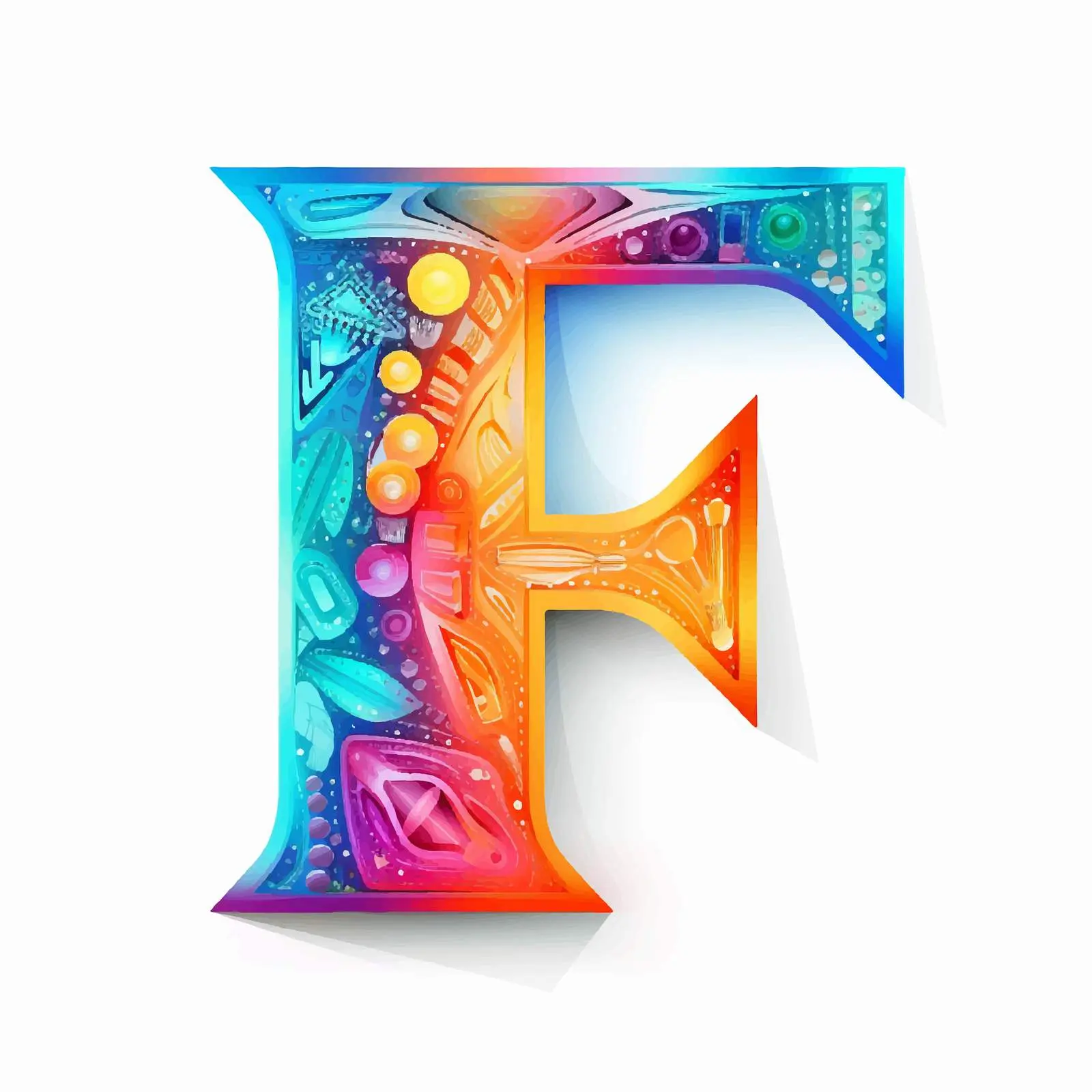 Colorful Latin Letters Clip Art Set – free artistic typography image from Dotvec