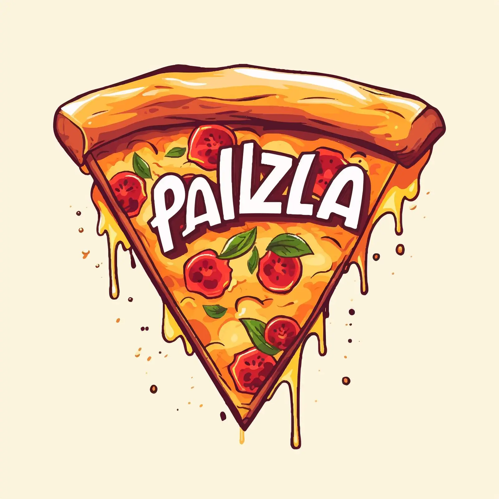 Colorful Hand-Drawn Pizza Slice Logotype — free download from Dotvec