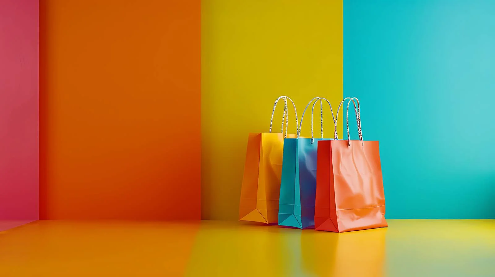 Vibrant Shopping Bag Display — free download from Dotvec