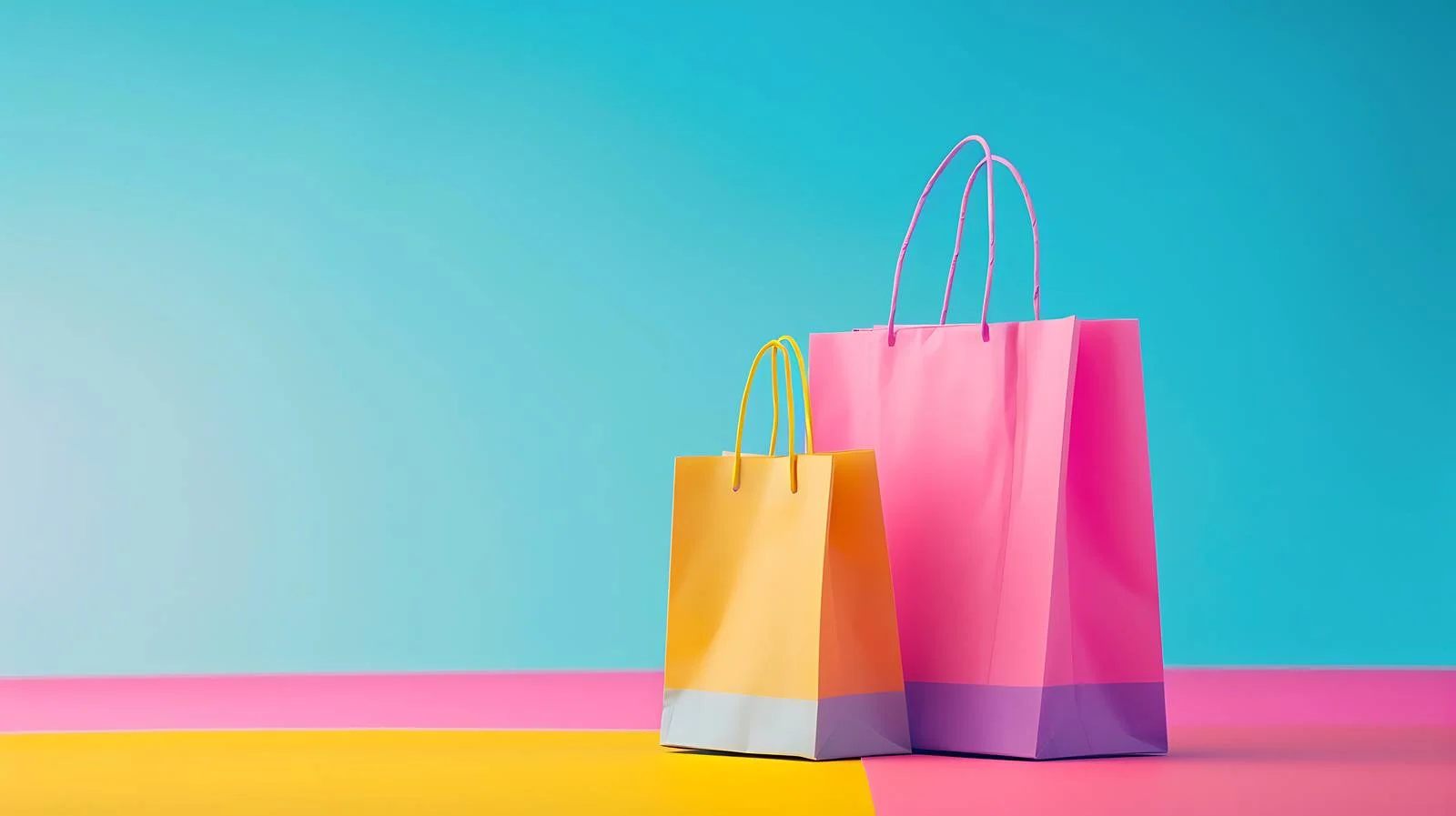 Vibrant Paper Shopping Bag on Bright Background — free download from Dotvec