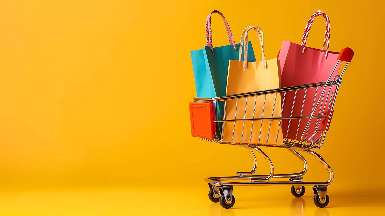 Vibrant Shopping Bags in Trolley — free download from Dotvec