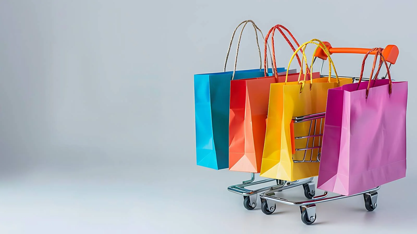 Vibrant Shopping Bags in Trolley — free download from Dotvec