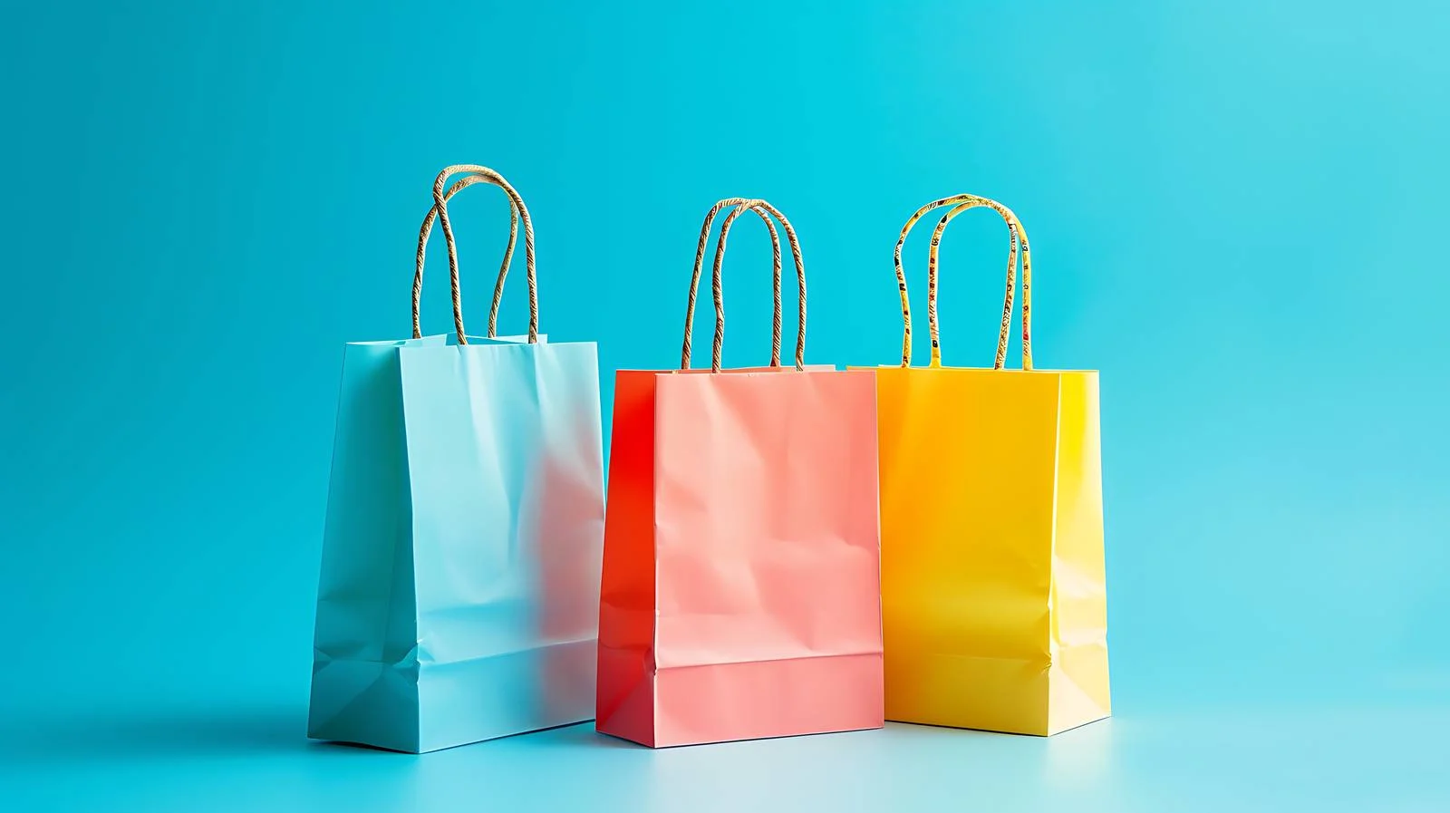Vibrant Shopping Bags on Bright Background — free download from Dotvec