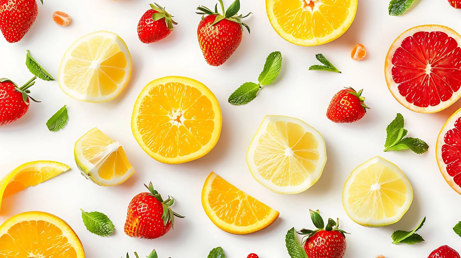 Vibrant Citrus Strawberry Pattern — free download from Dotvec