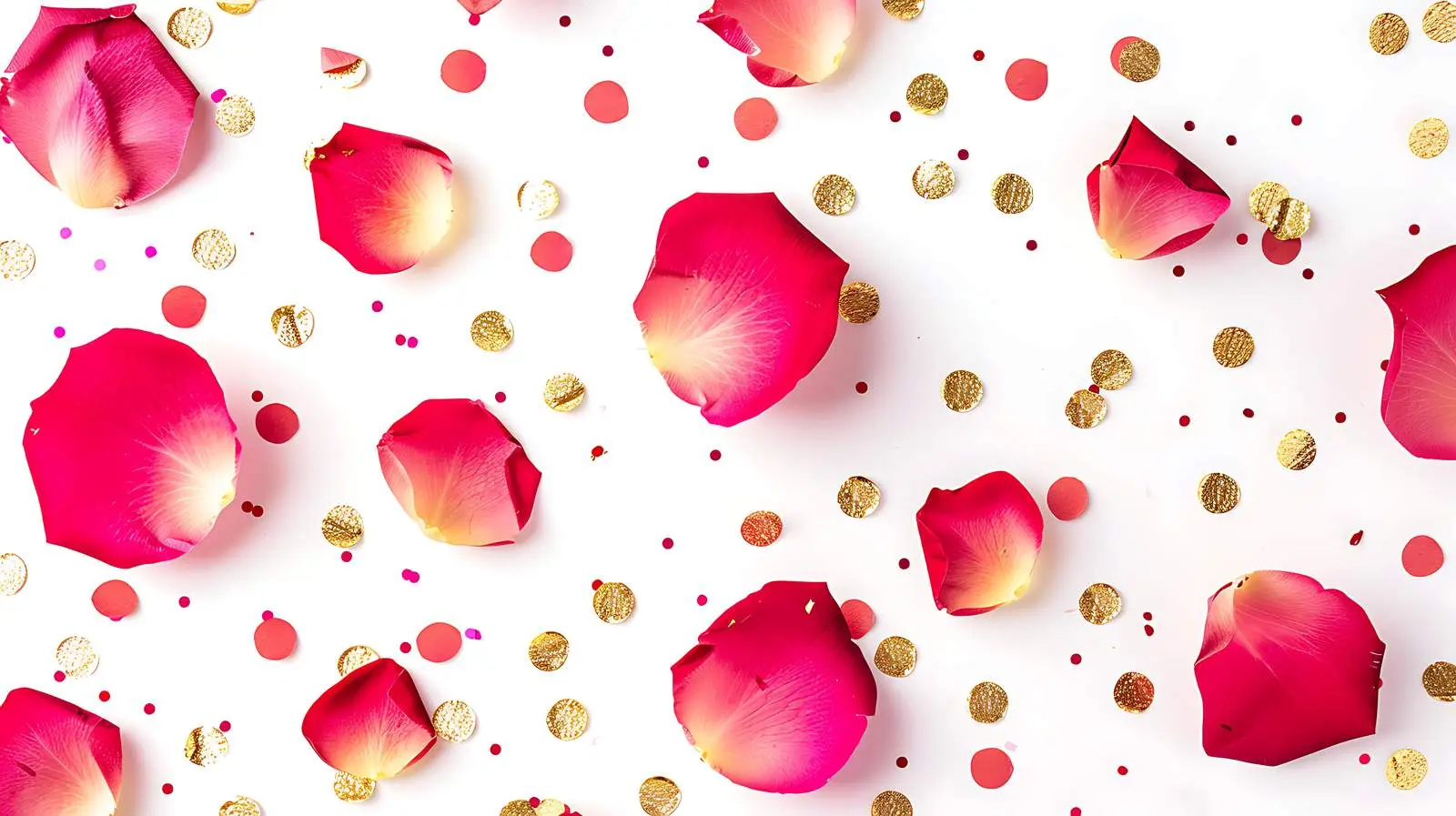Colorful Pattern of Pink Rose Petals and Gold — free download from Dotvec
