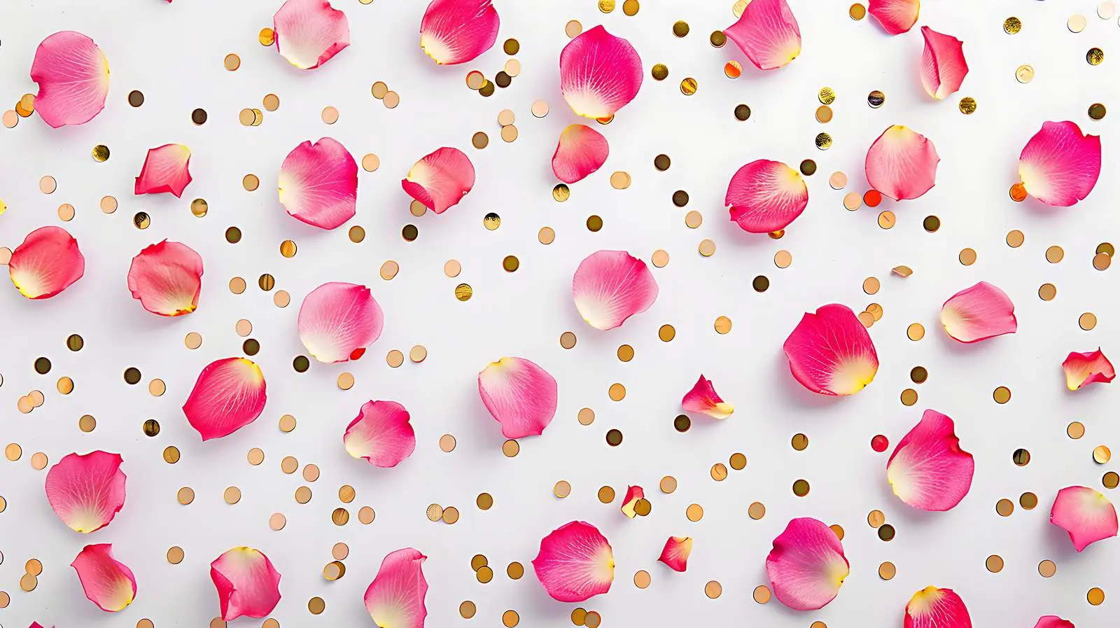 Pink Rose Petals and Gold Pattern Design — free download from Dotvec